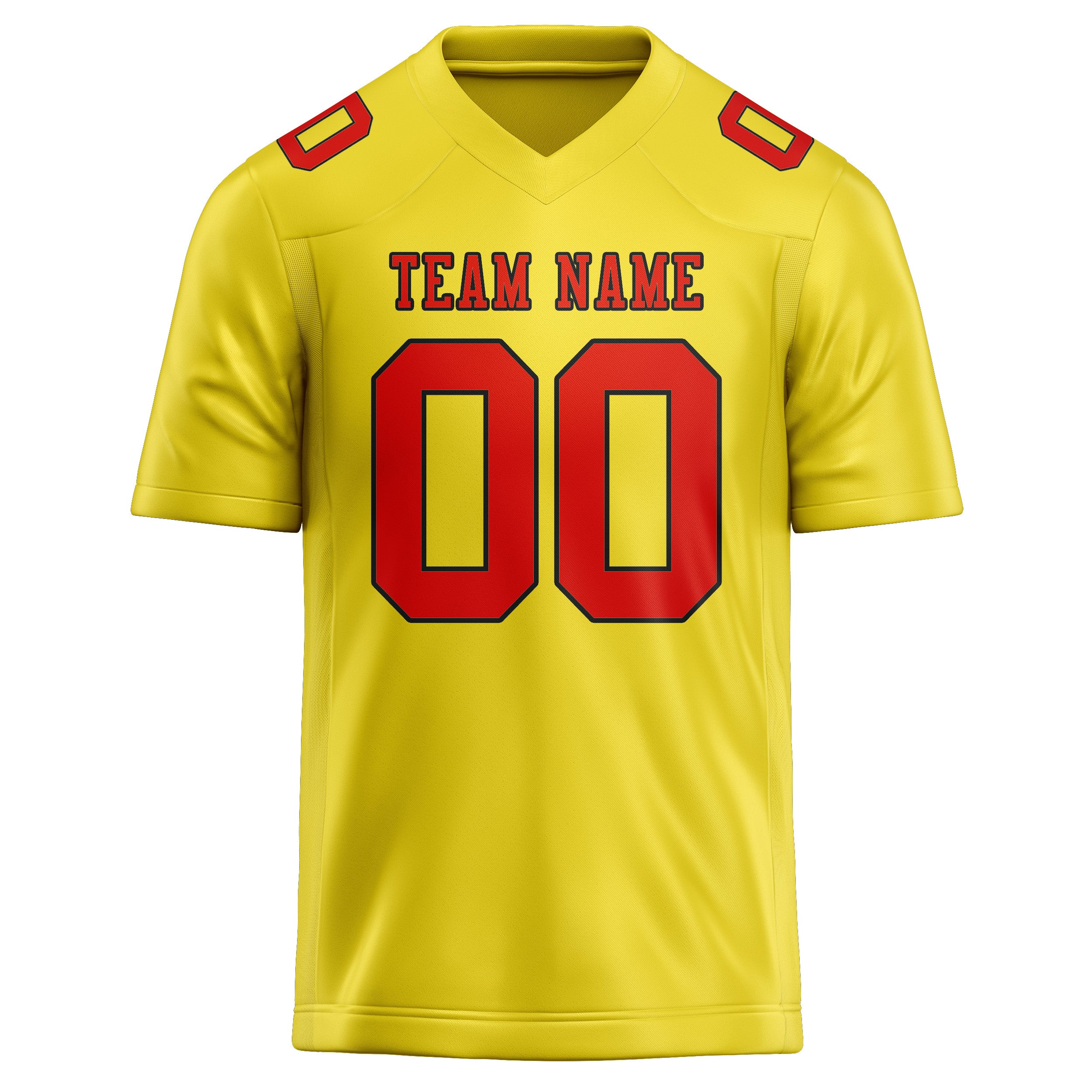 Maillot de football personnalisé jaune clair, orange et rouge
