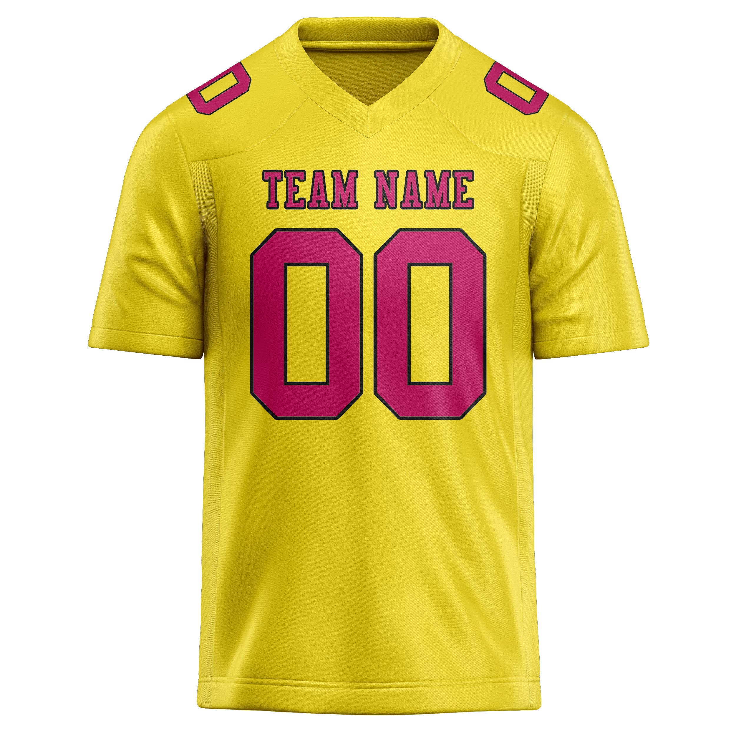 Maillot de football personnalisé jaune clair et rose