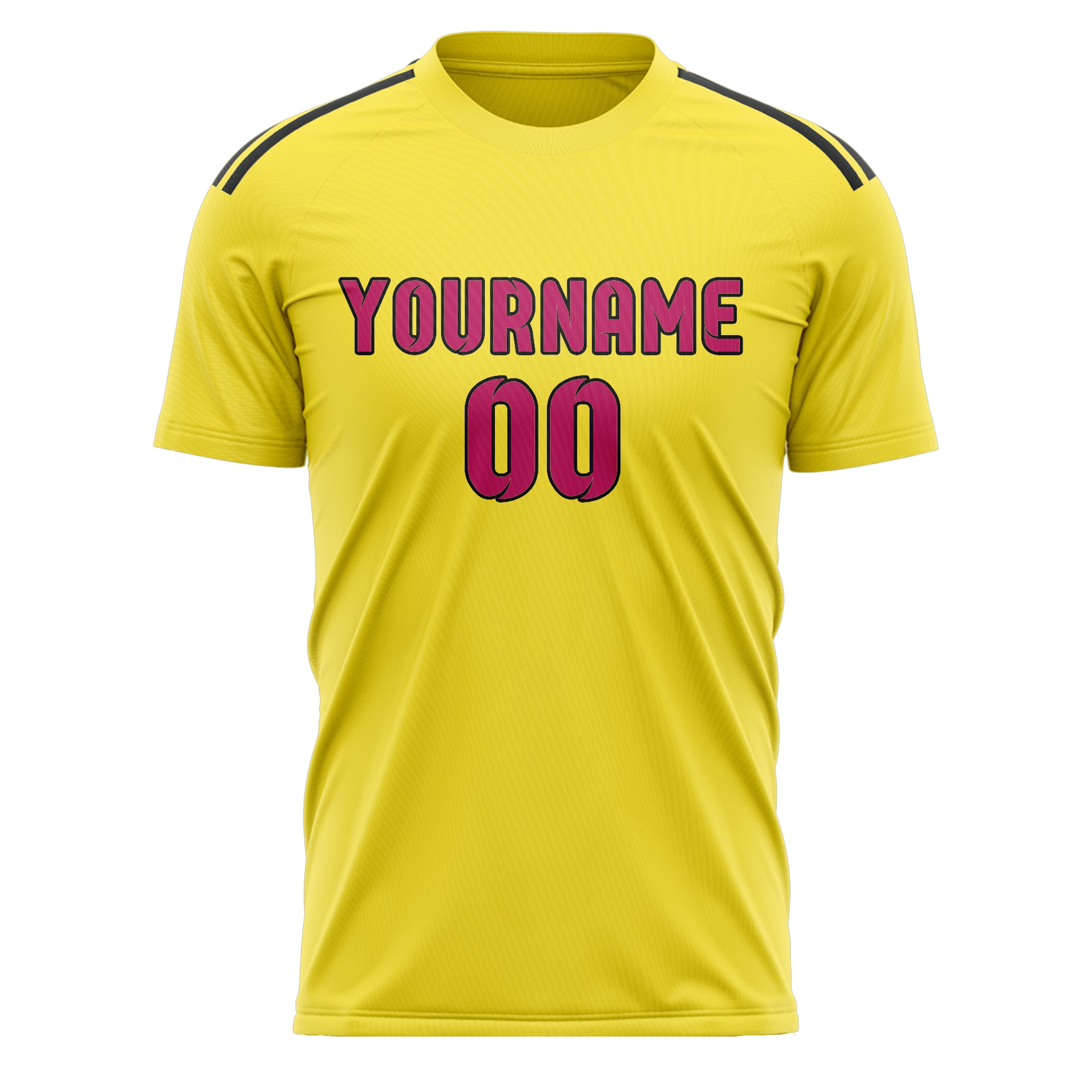 Maillot de football personnalisé jaune clair et rose