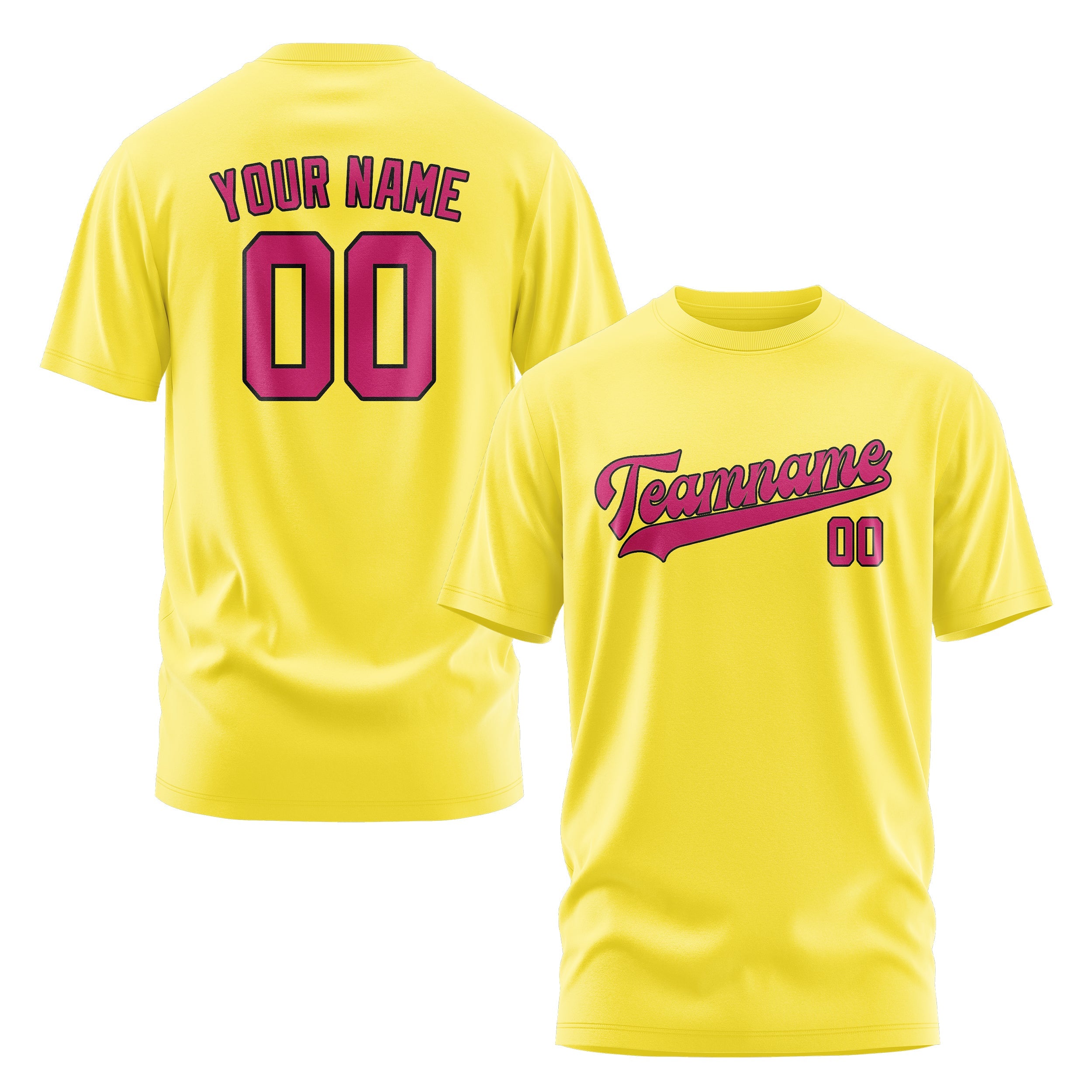 T-shirt personnalisé jaune clair et rose