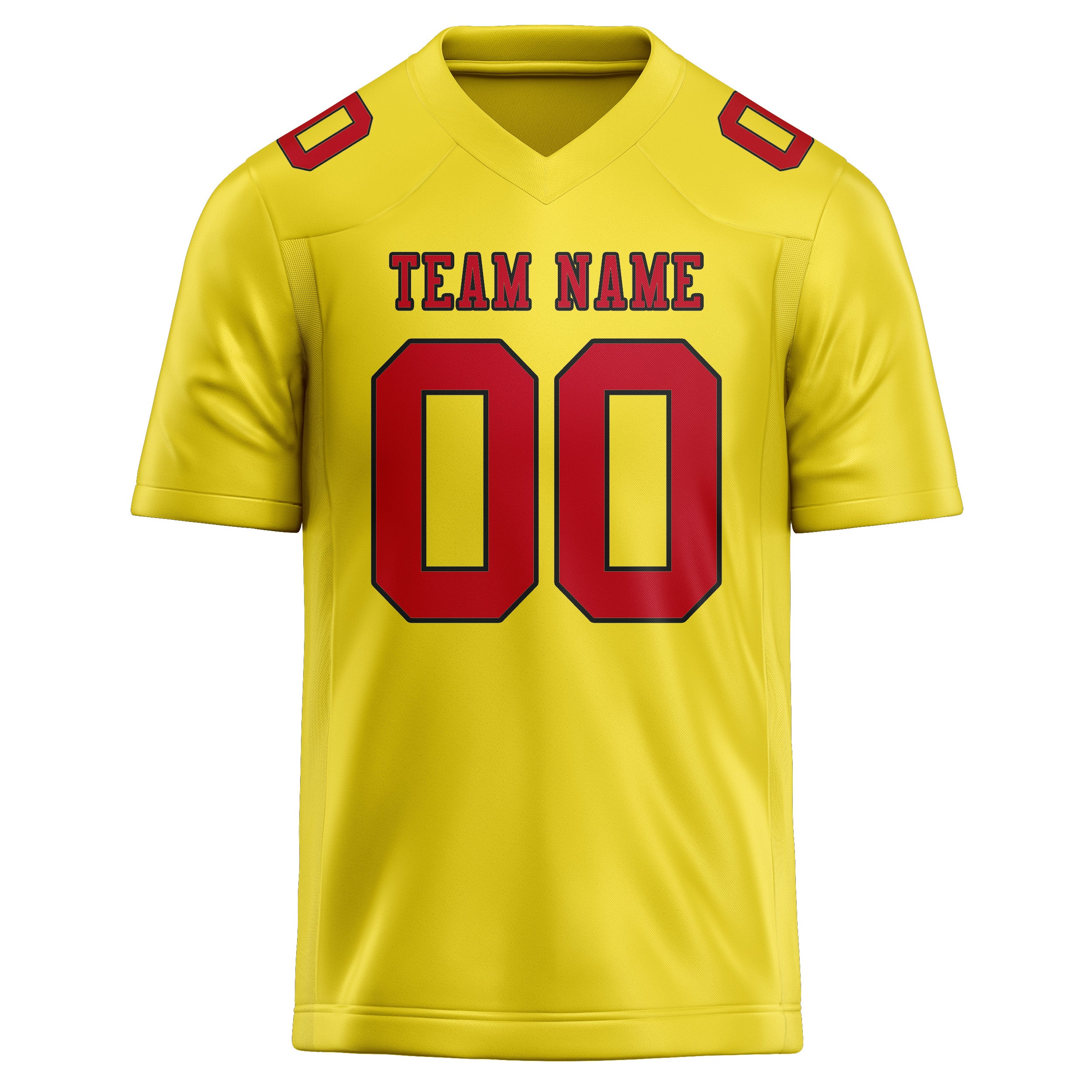 Maillot de football personnalisé jaune clair et rouge