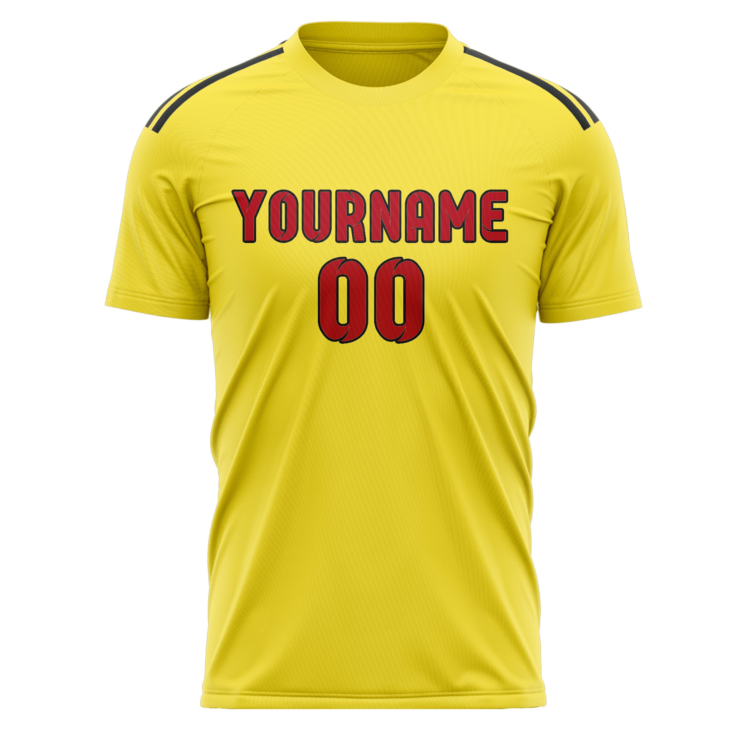 Maillot de football personnalisé jaune clair et rouge