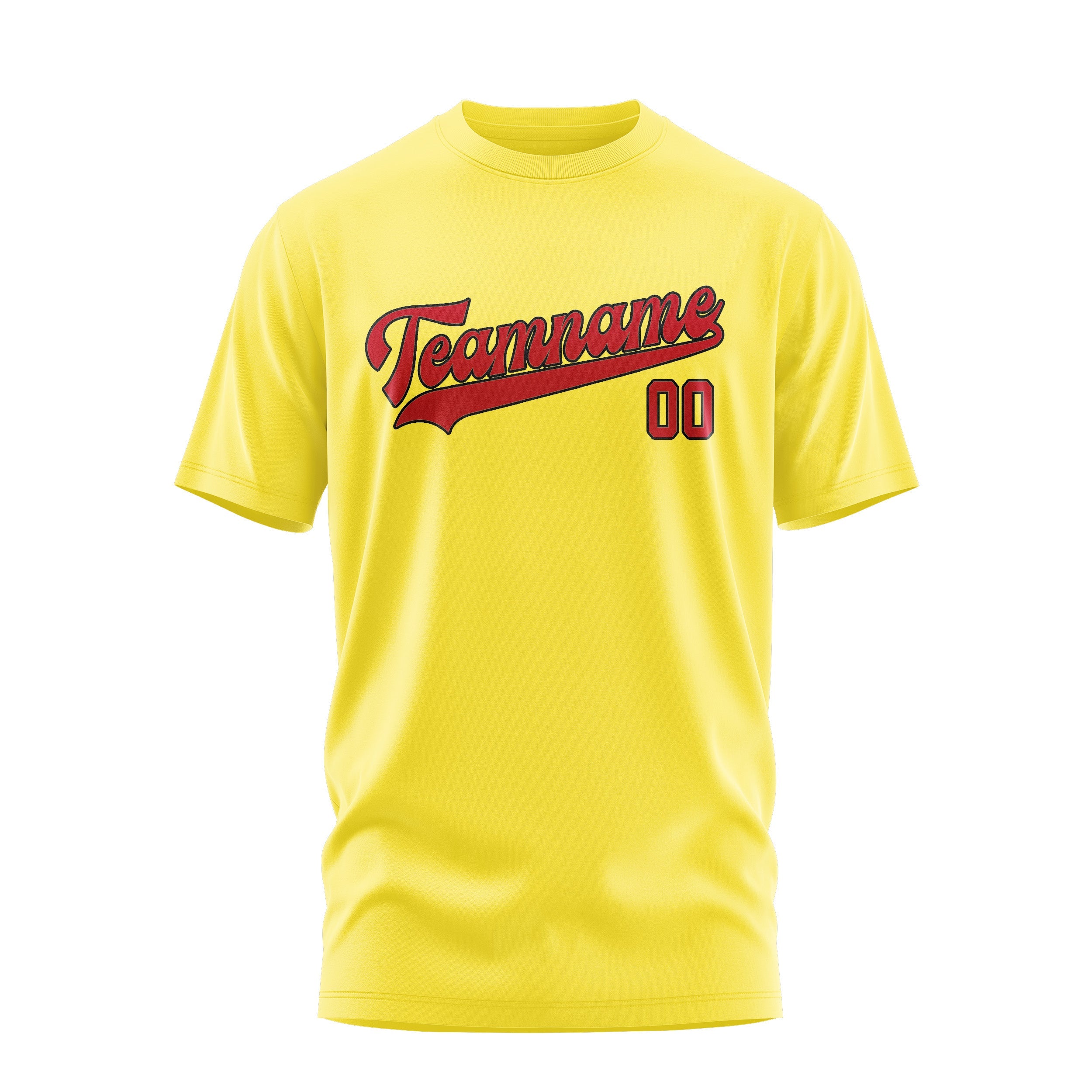 T-shirt personnalisé jaune clair et rouge