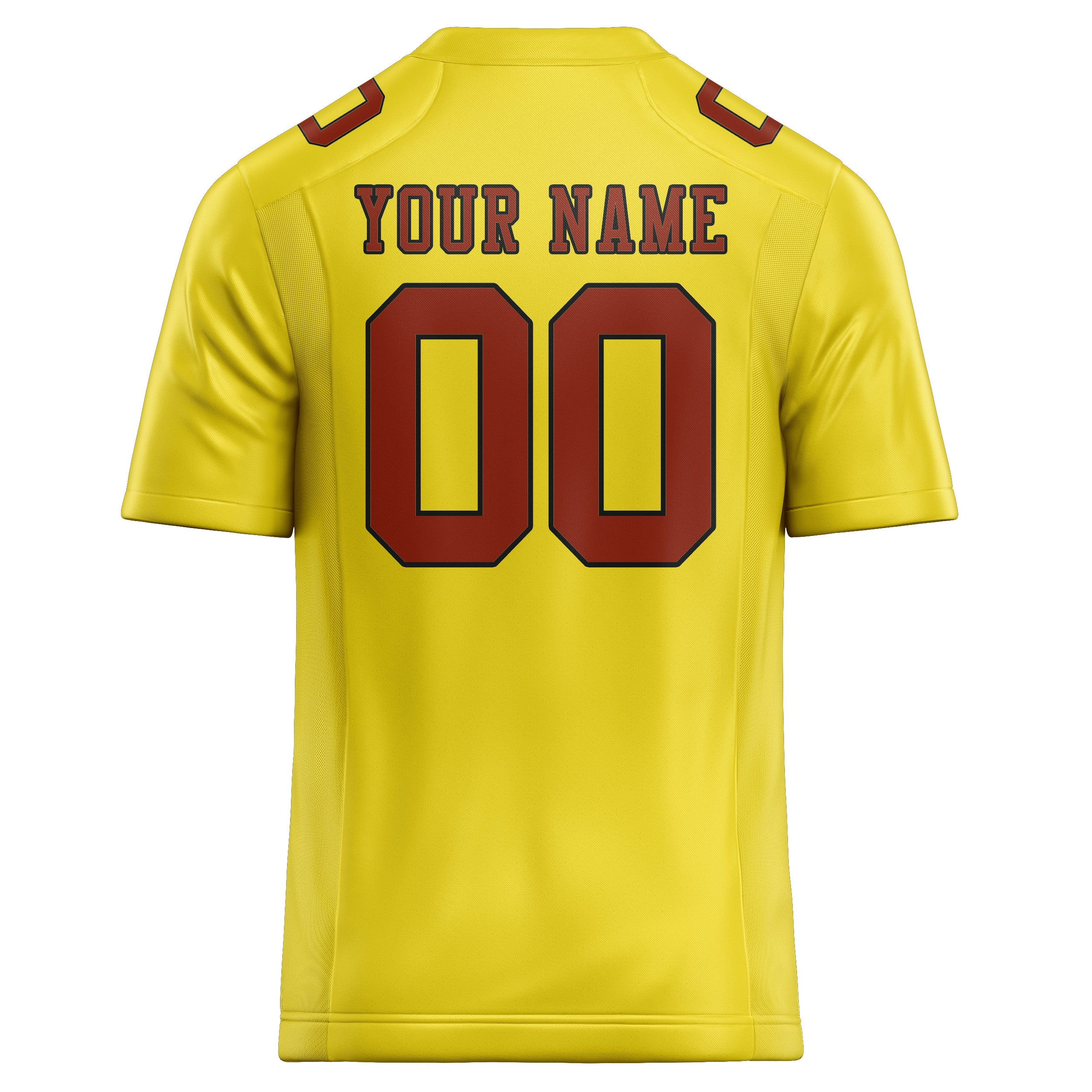 Maillot de football personnalisé jaune clair corail rouge