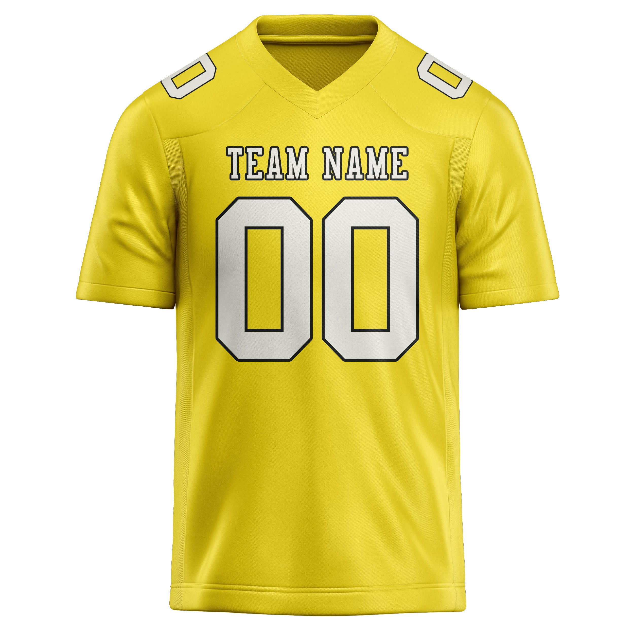 Maillot de football personnalisé jaune clair et blanc