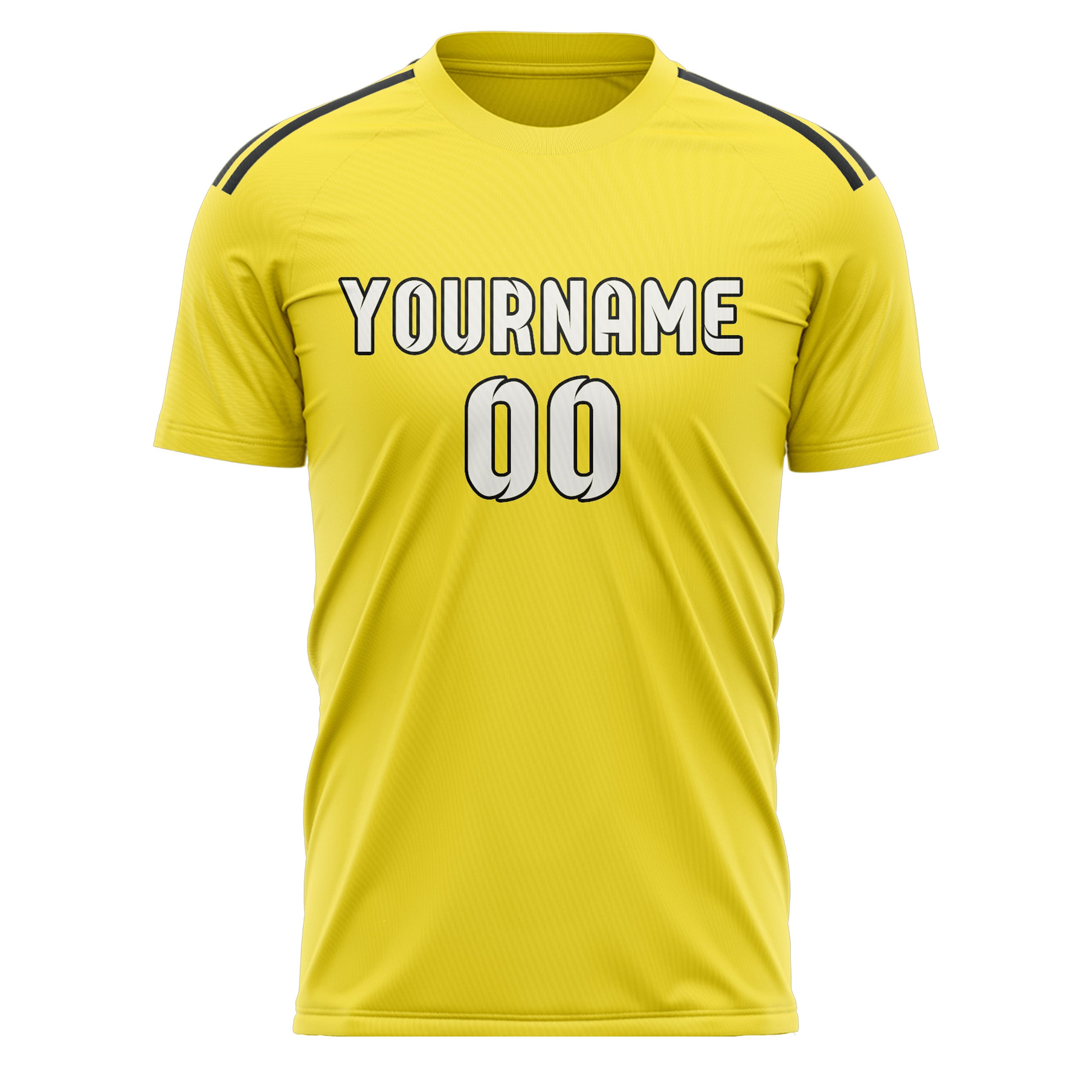 Maillot de football personnalisé jaune clair et blanc