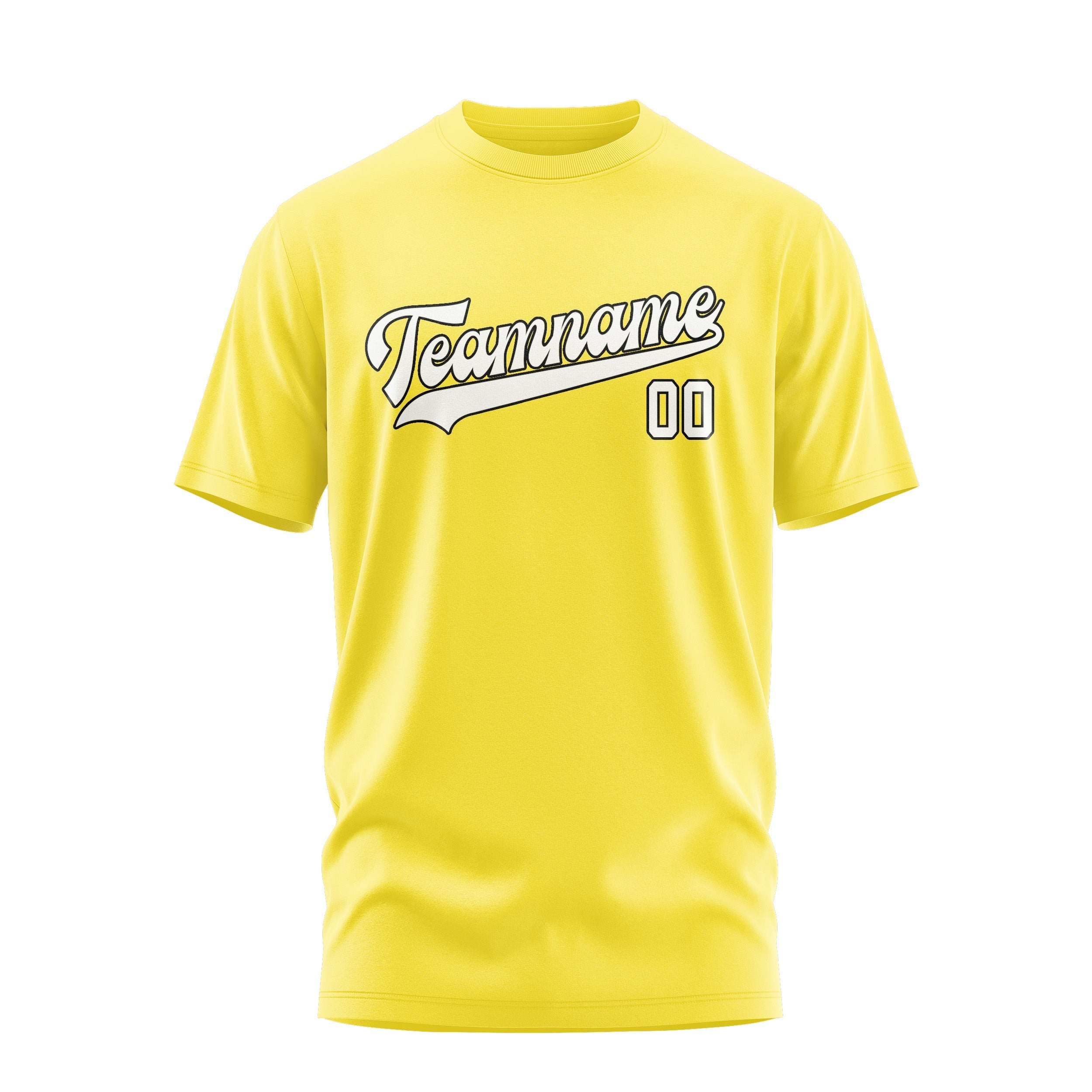 T-shirt personnalisé jaune clair et blanc