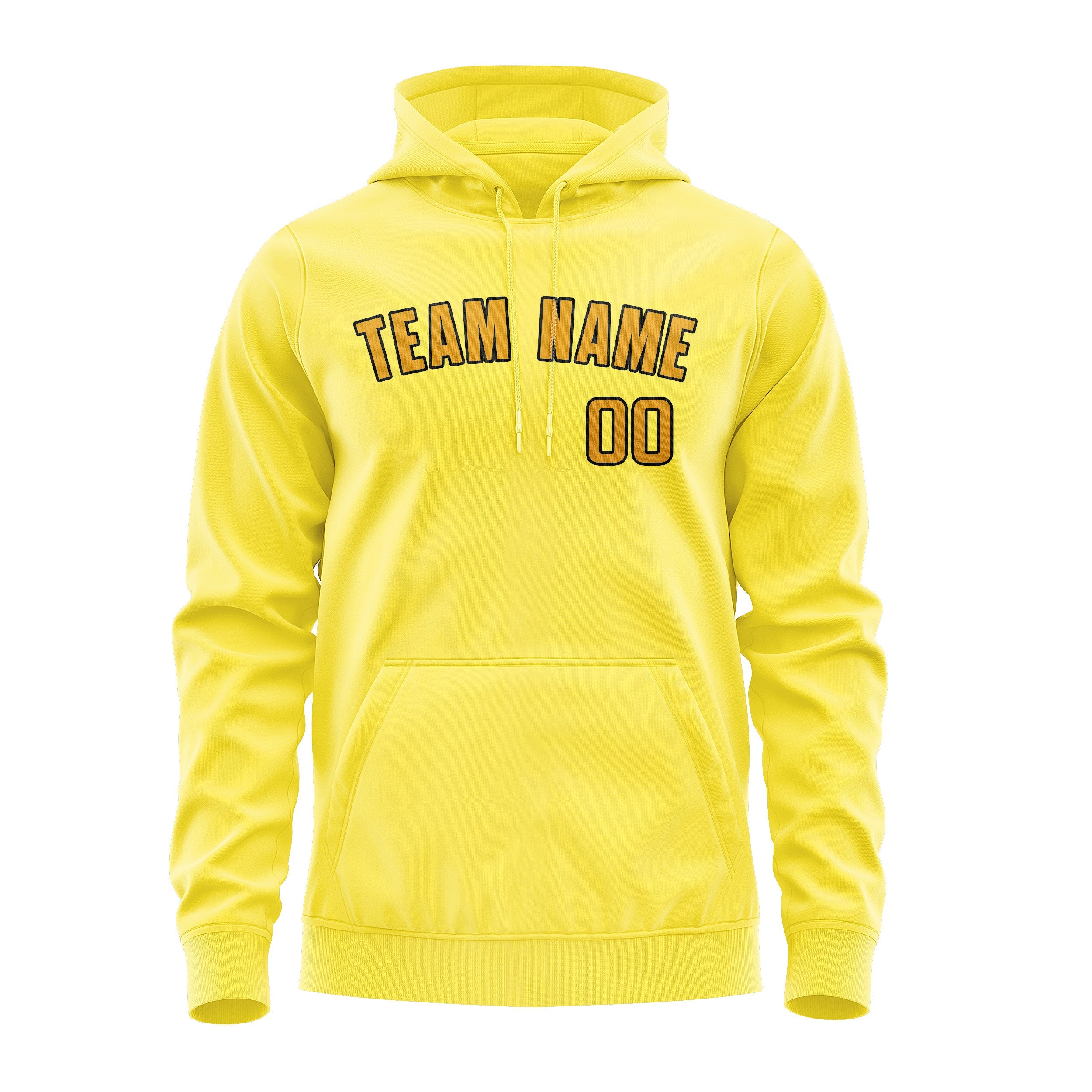 Sweat à capuche jaune clair personnalisé 