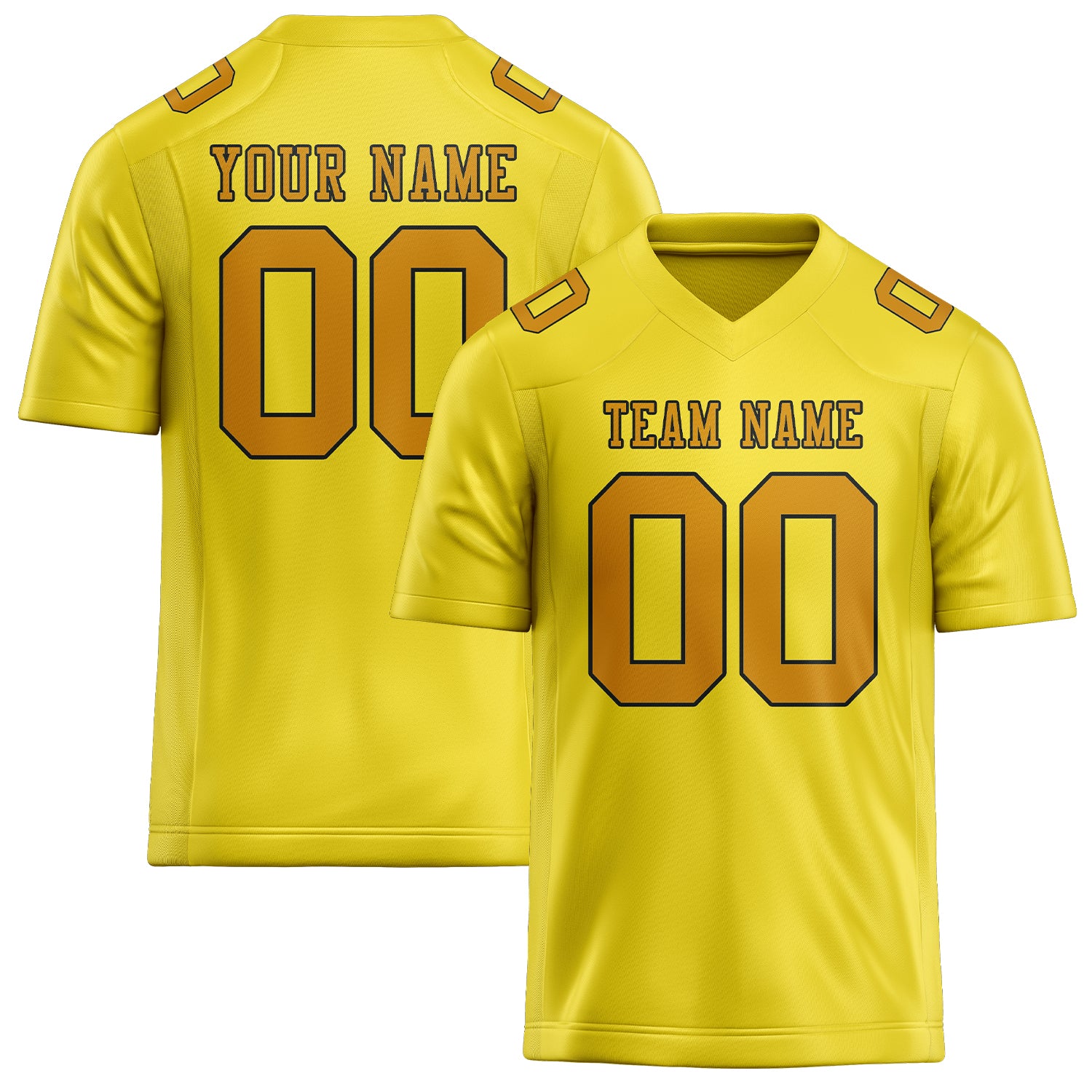 Maillot de football jaune clair personnalisé