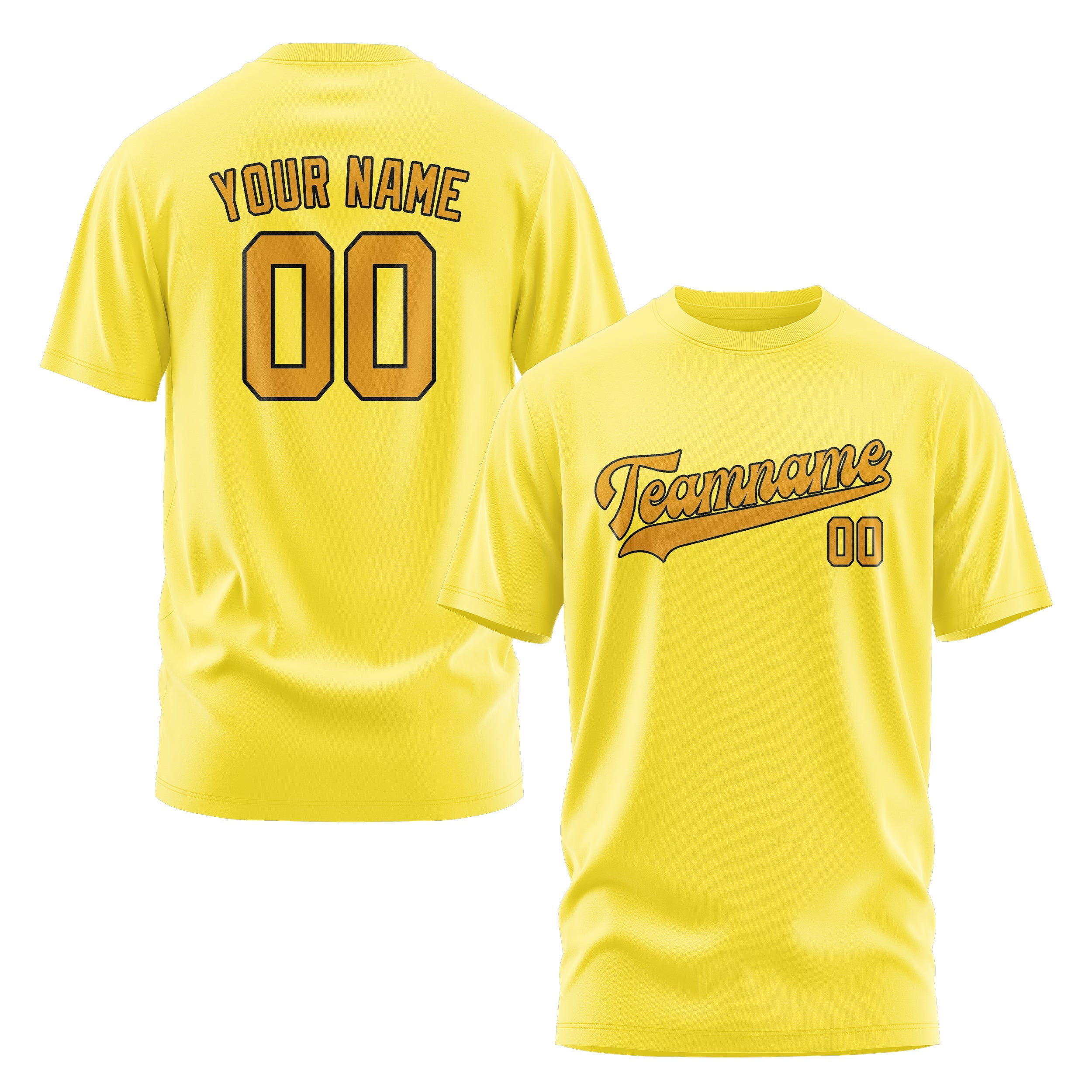 T-shirt jaune clair personnalisé
