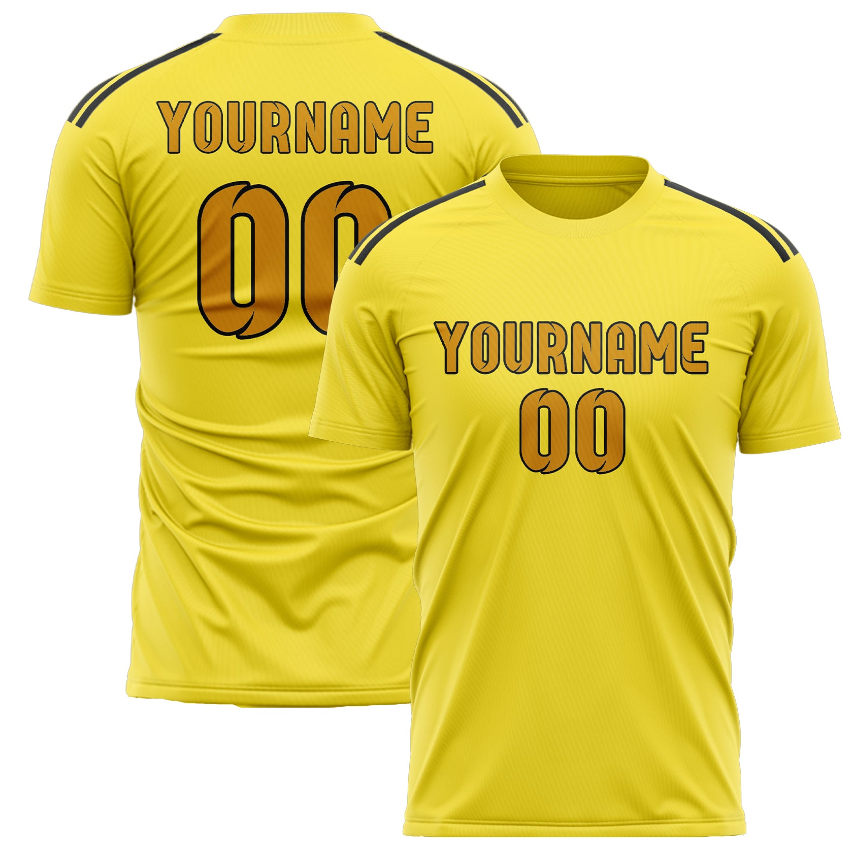 Maillot de football jaune clair personnalisé