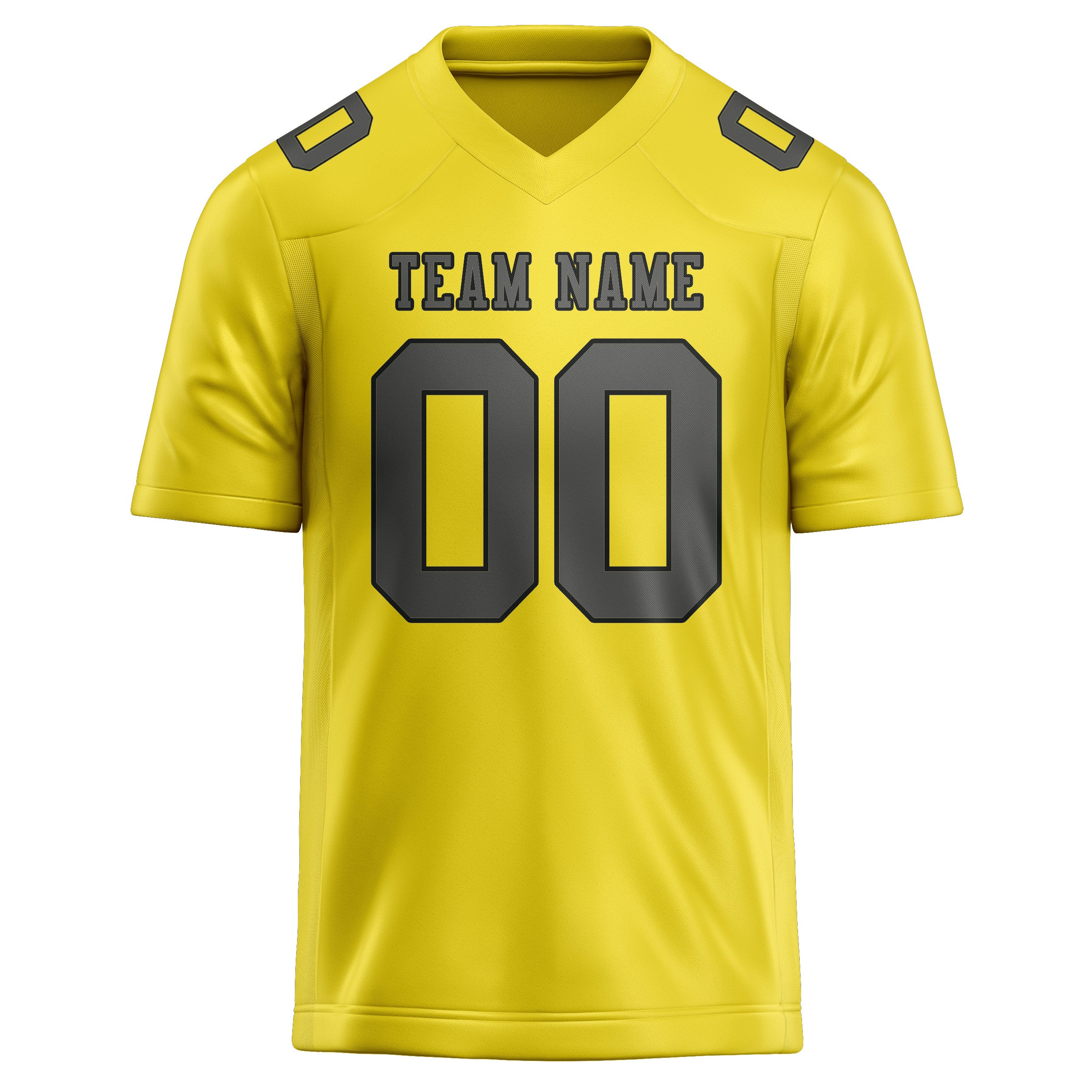 Maillot de football personnalisé jaune clair et gris foncé