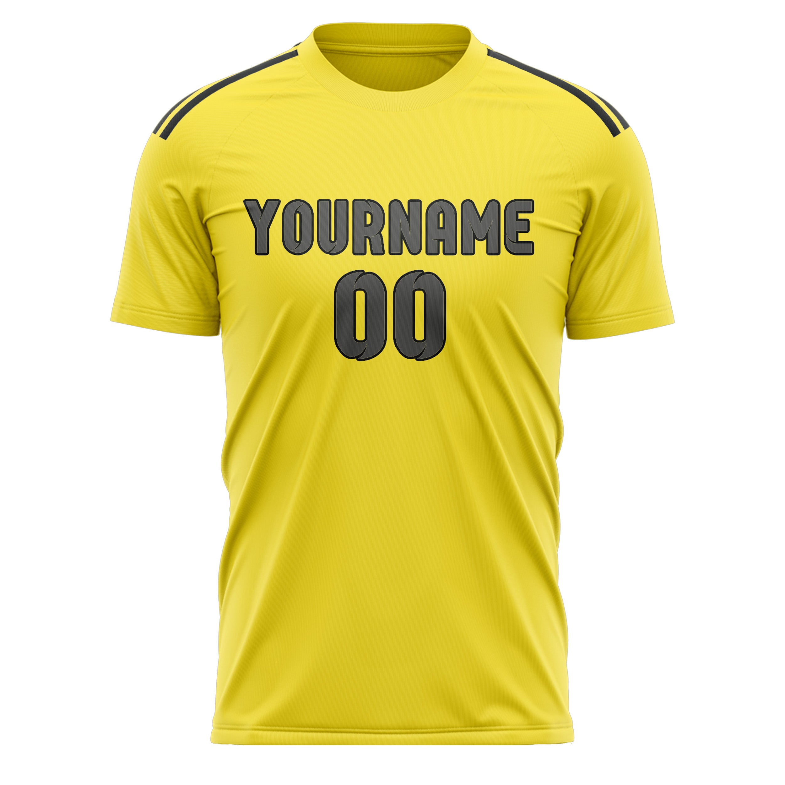 Maillot de football personnalisé jaune clair et gris foncé