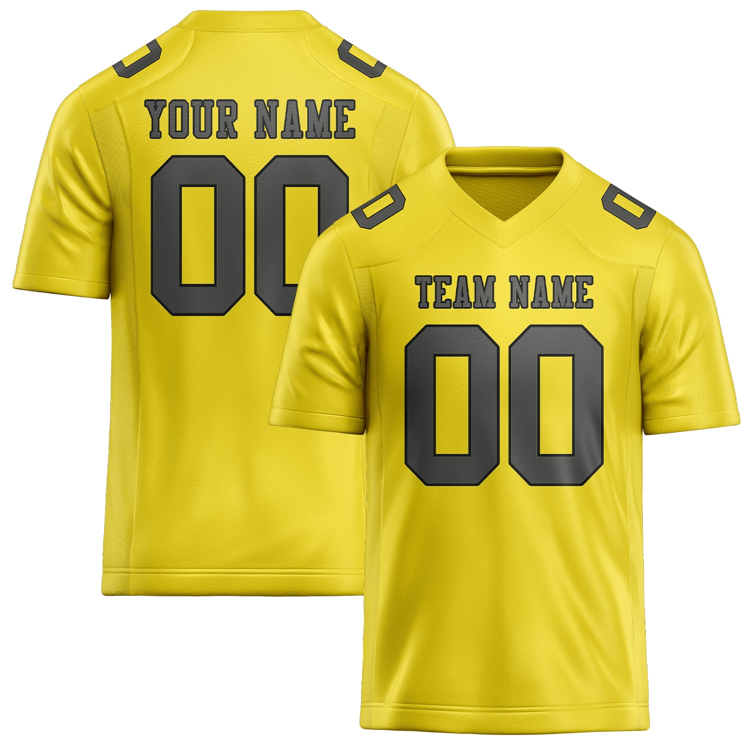 Maillot de football personnalisé jaune clair et gris foncé
