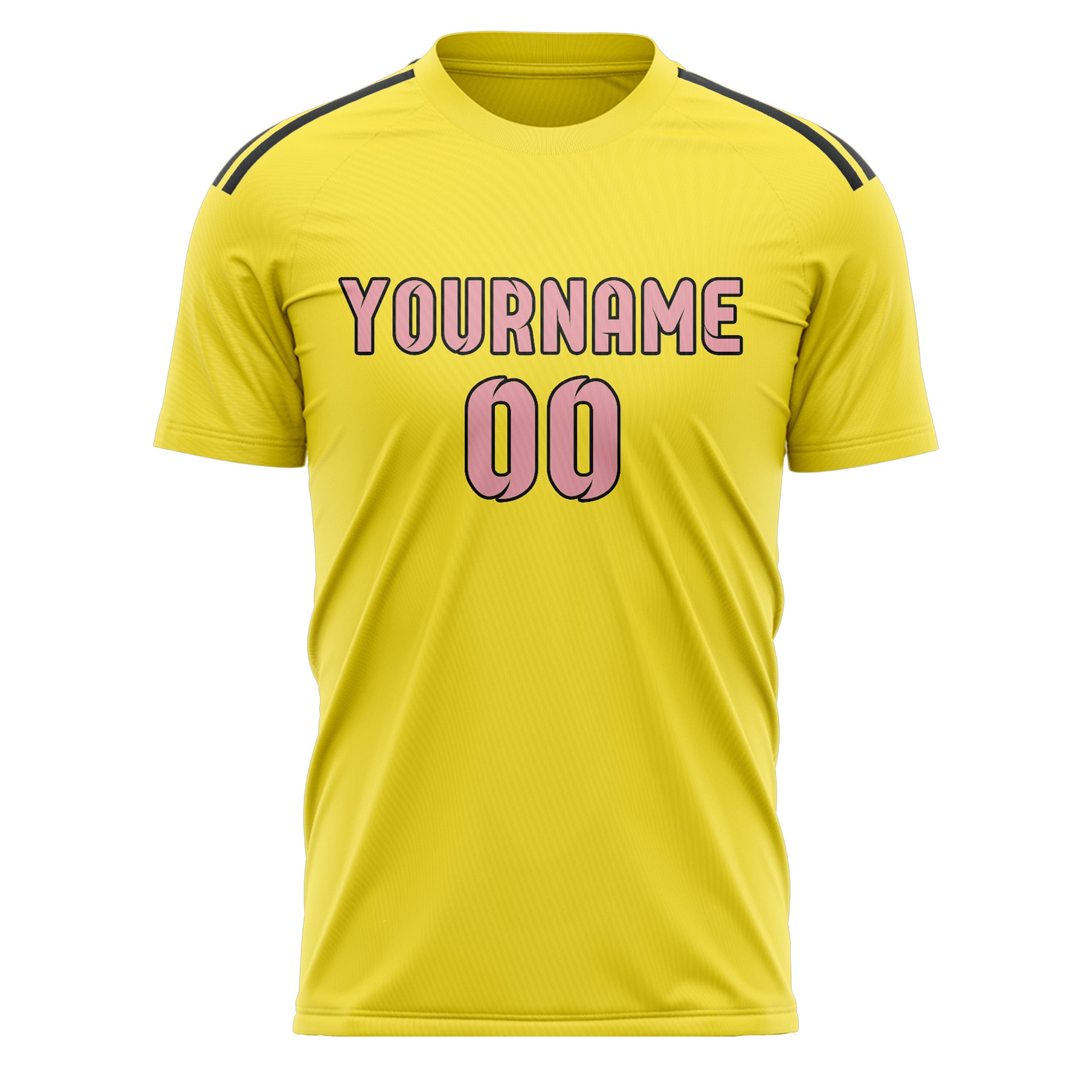 Maillot de football personnalisé jaune clair et rose clair