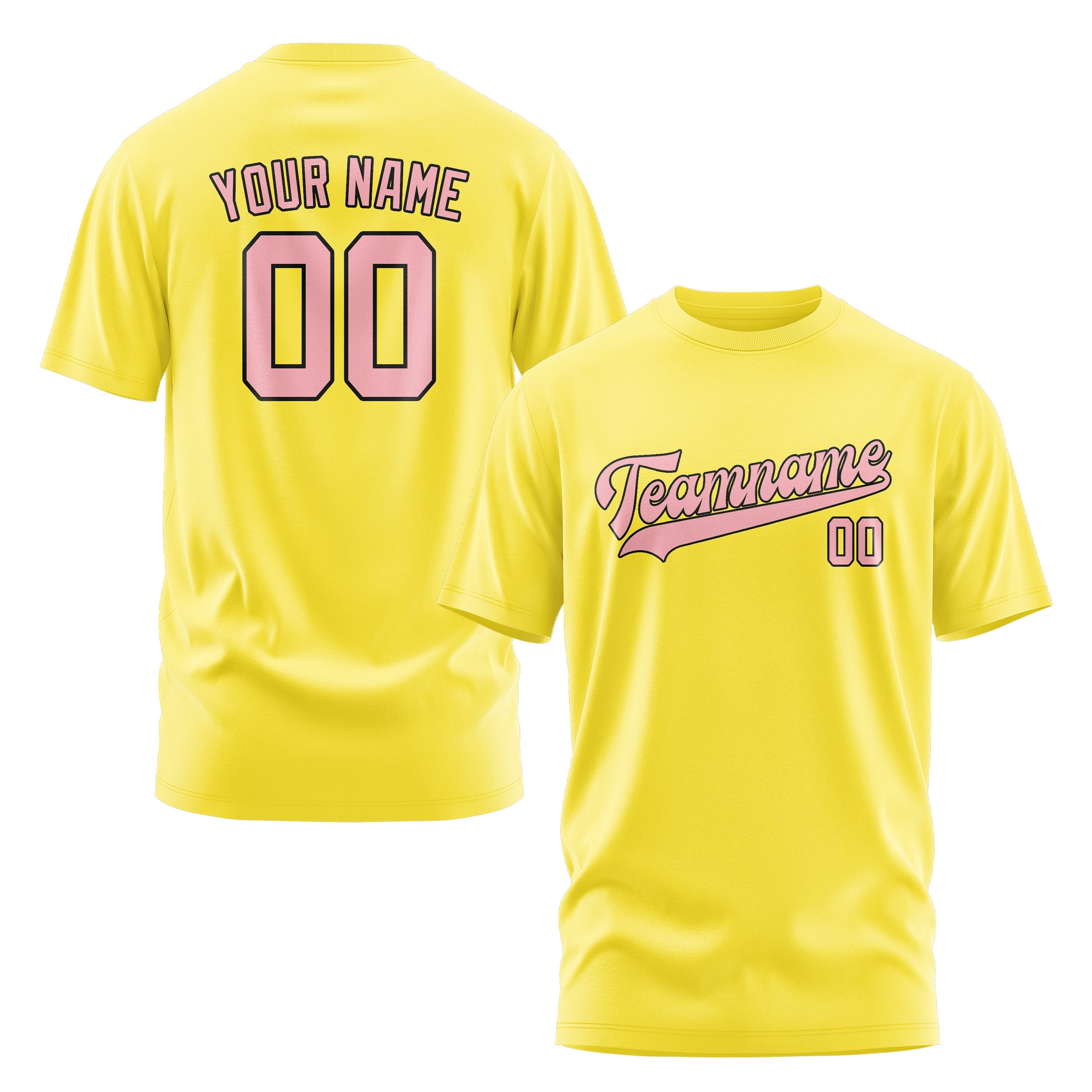 T-shirt personnalisé jaune clair rose clair