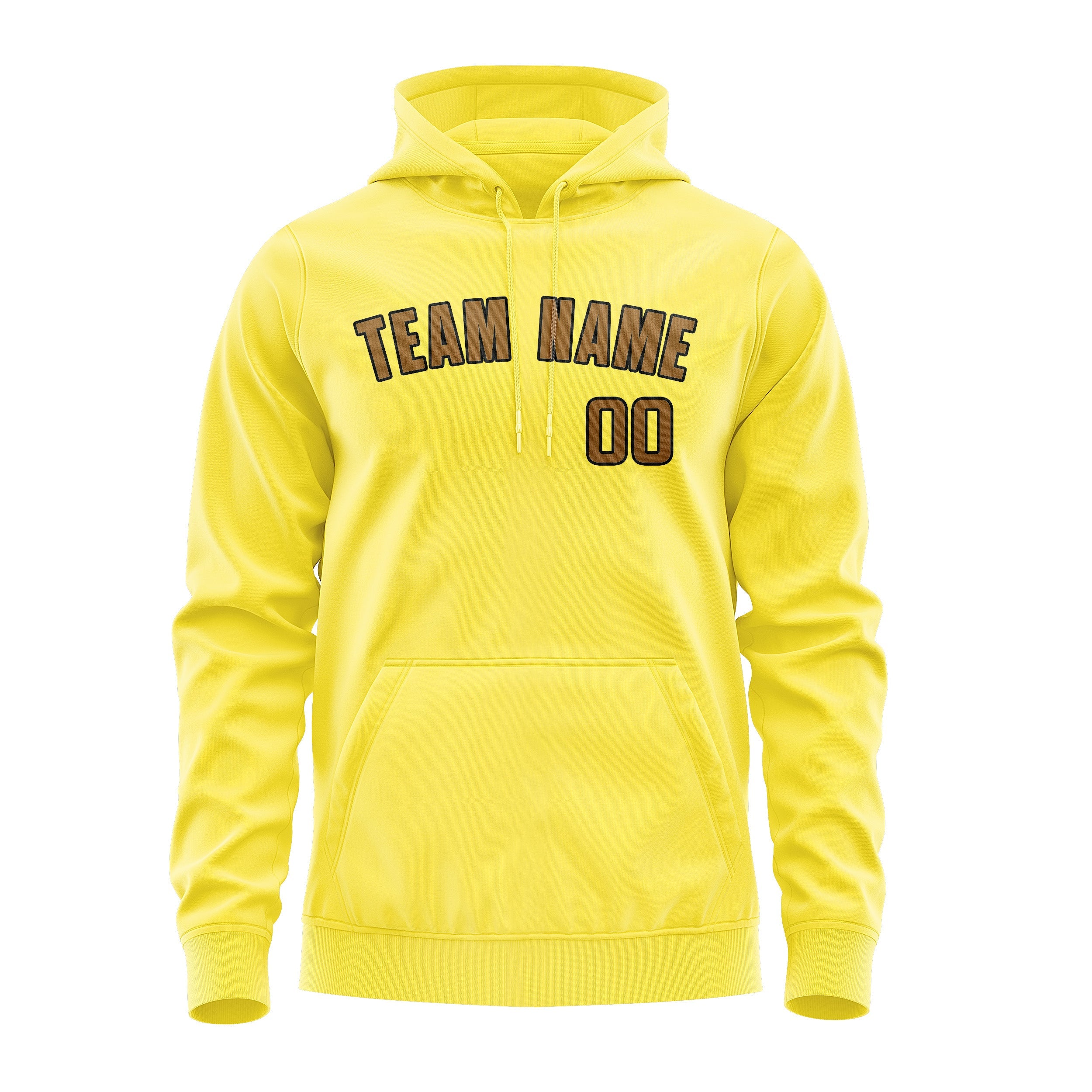 Sweat à capuche kaki jaune clair personnalisé 