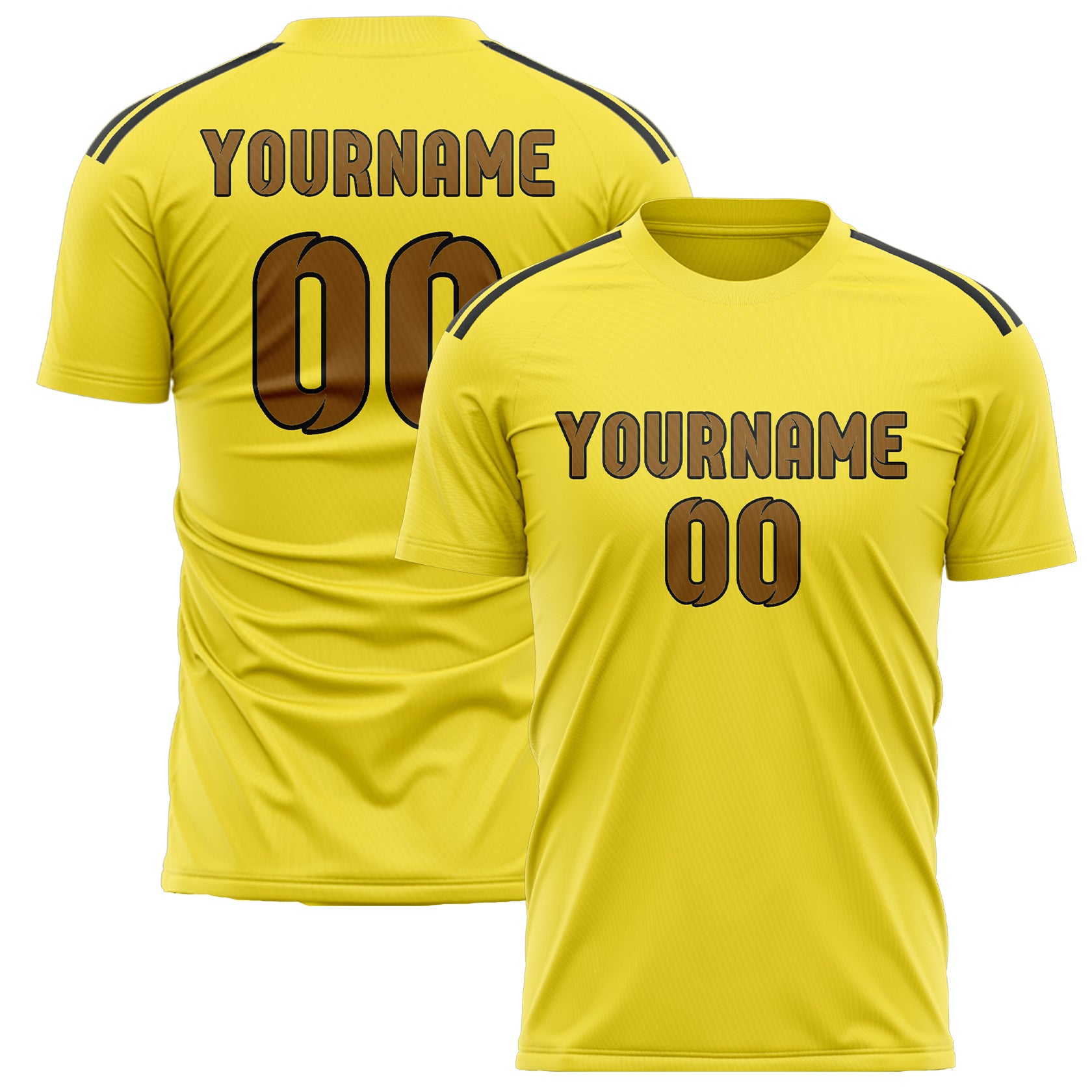 Maillot de football personnalisé jaune clair kaki