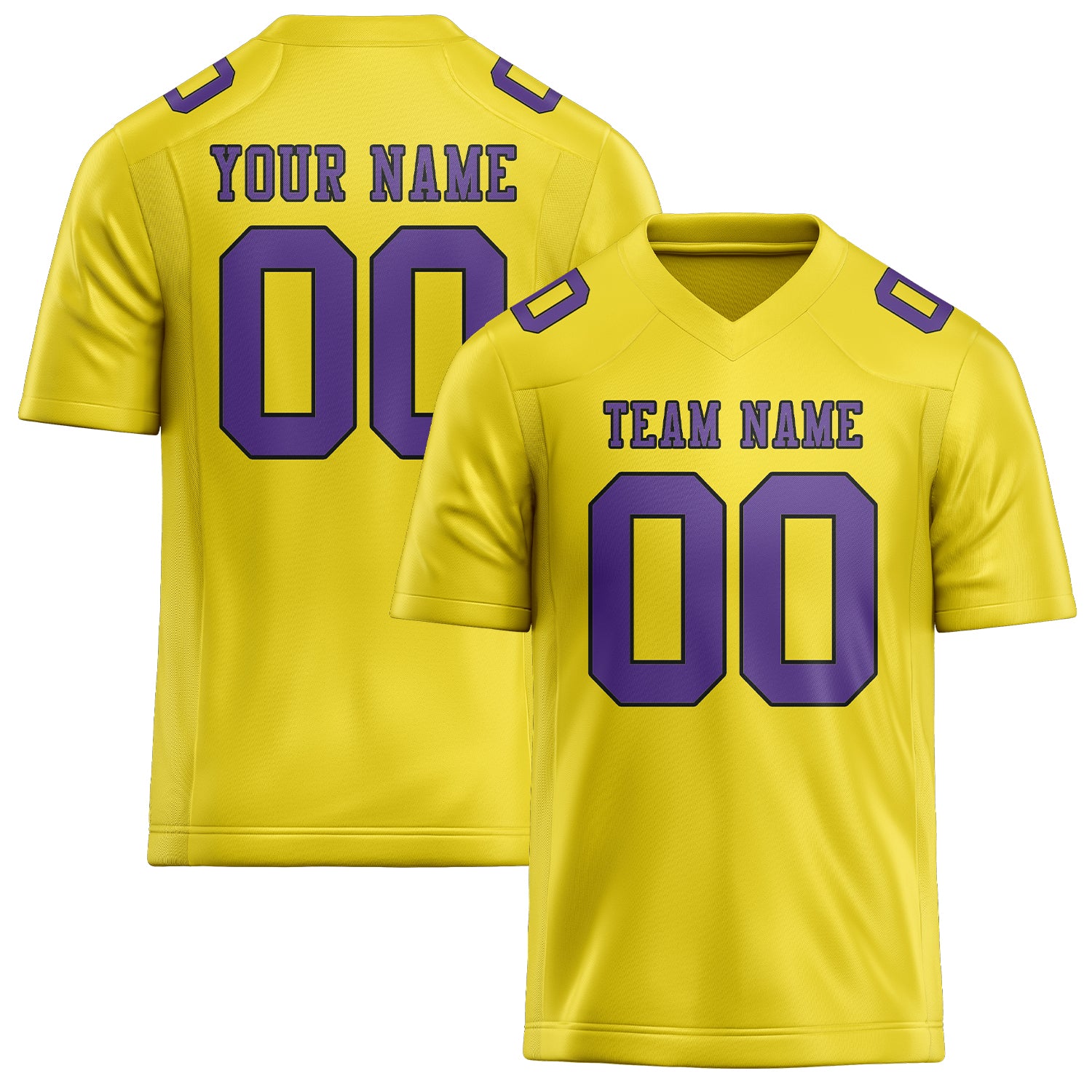 Maillot de football personnalisé jaune clair et violet clair