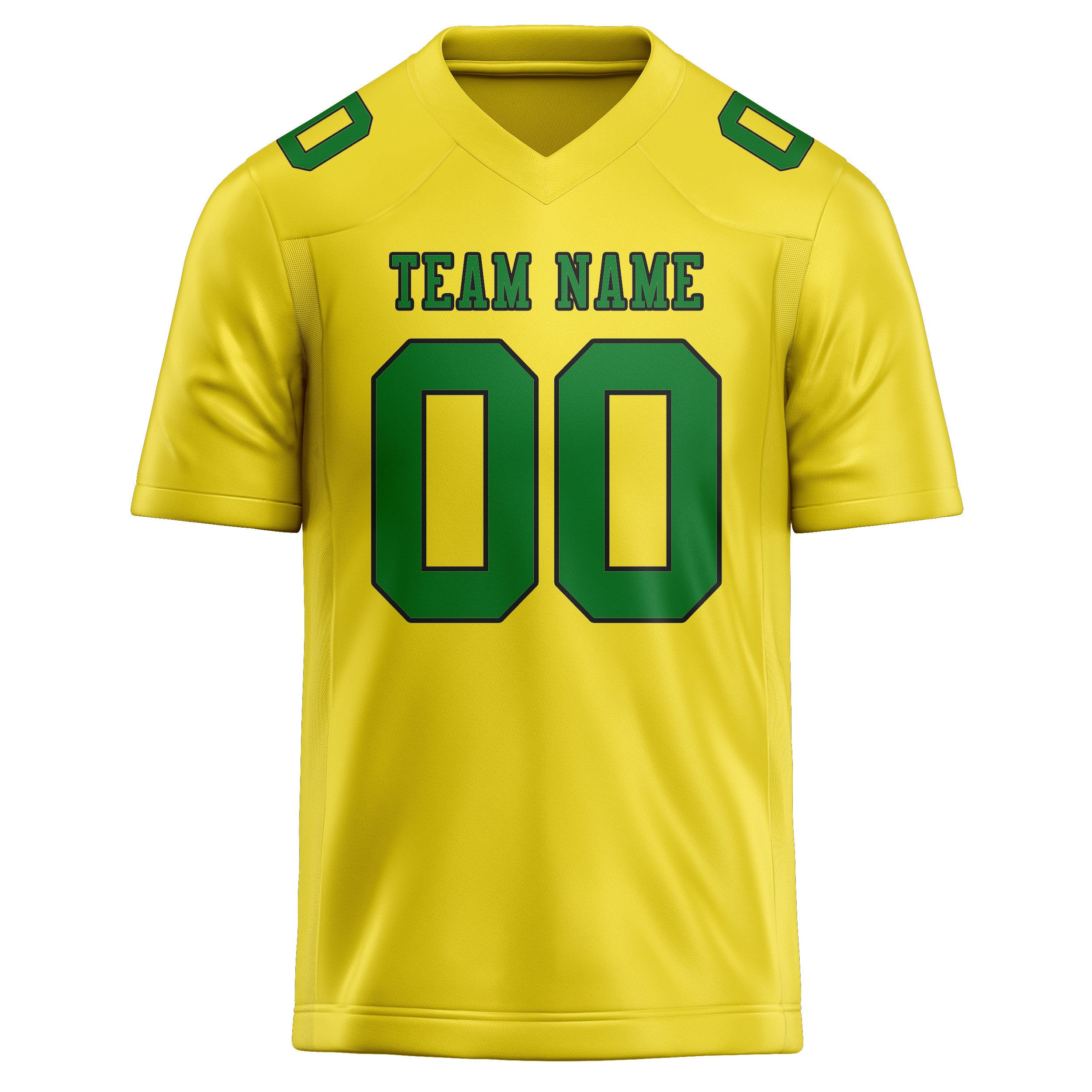 Maillot de football personnalisé jaune clair et vert émeraude
