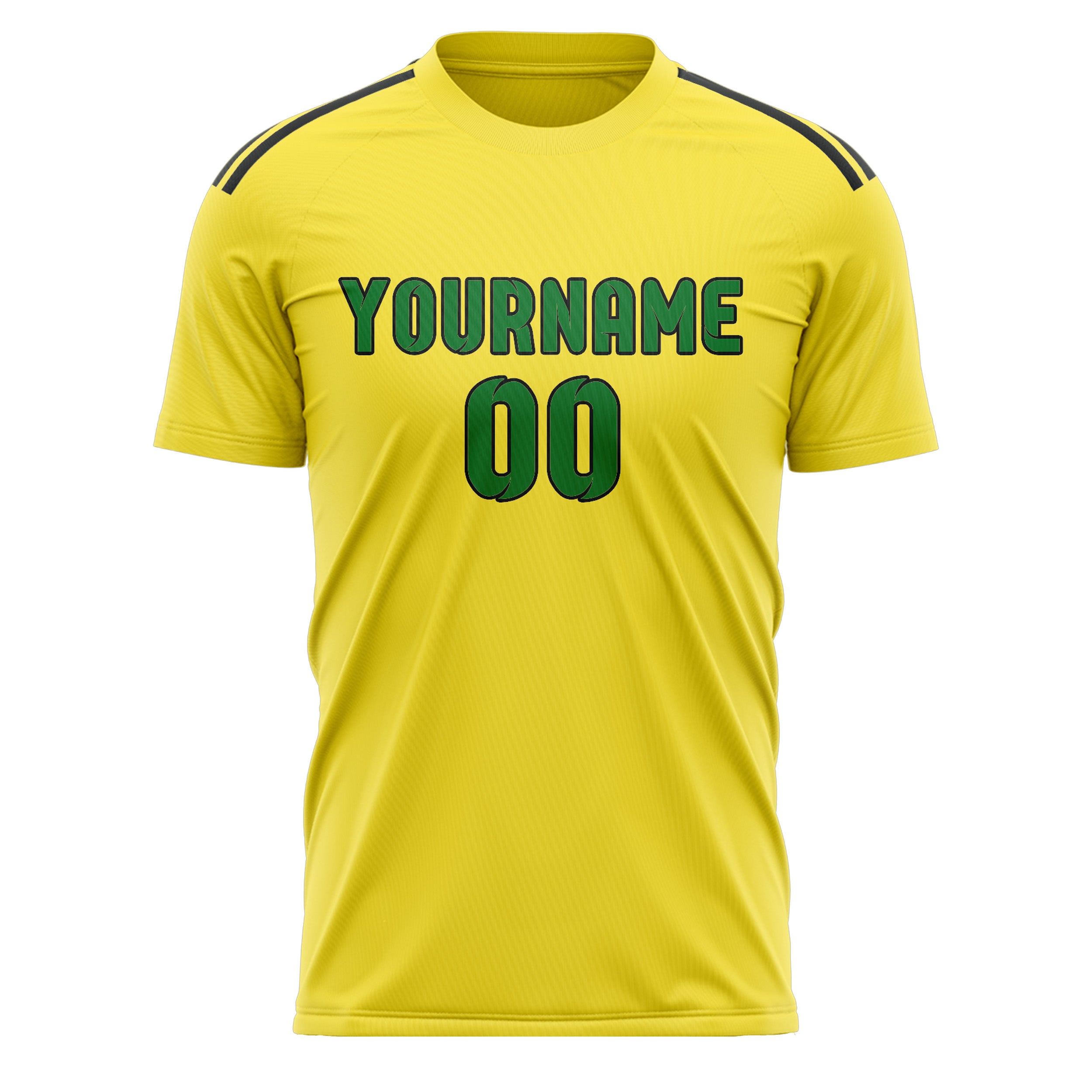 Maillot de football personnalisé jaune clair et vert émeraude
