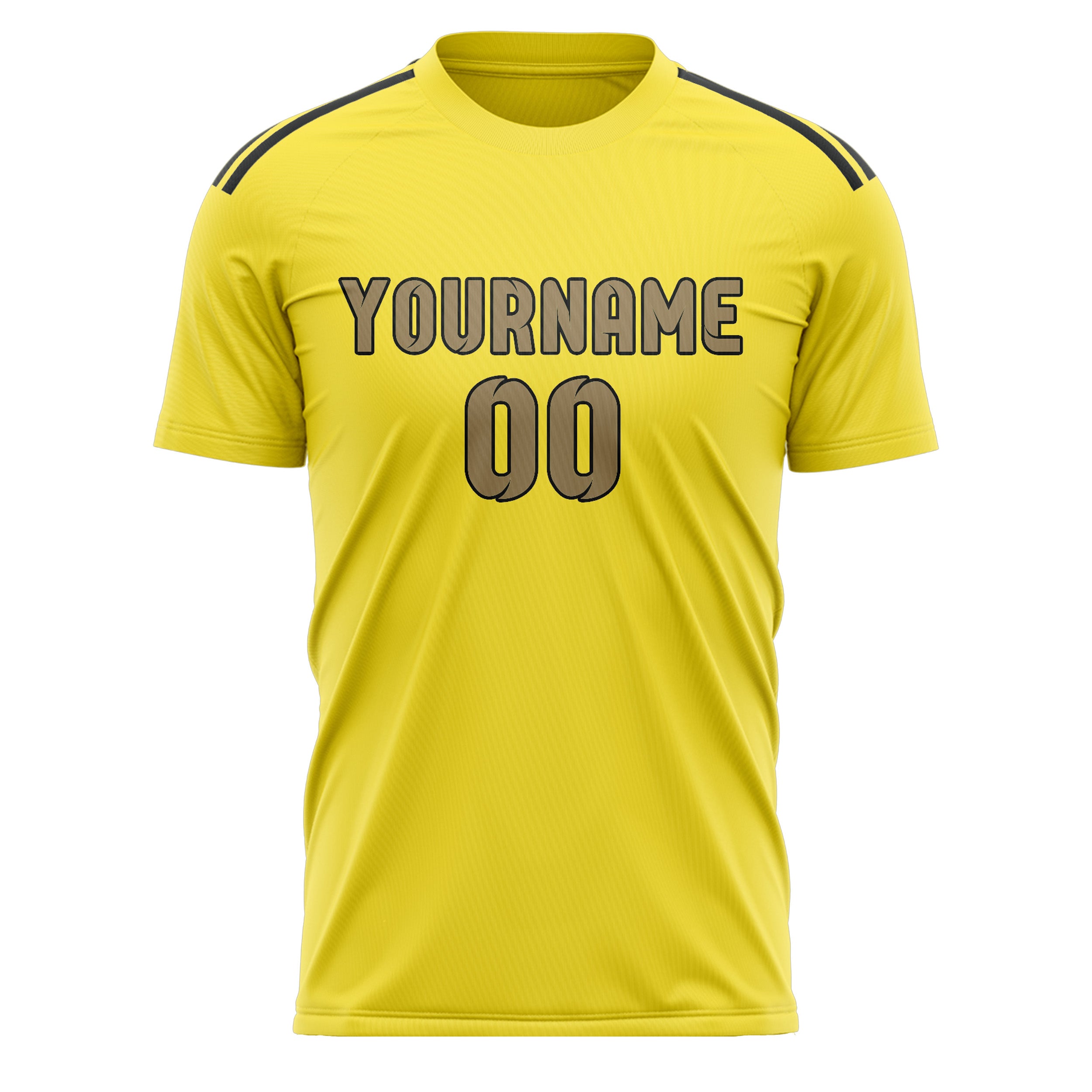 Maillot de football personnalisé jaune clair kaki clair