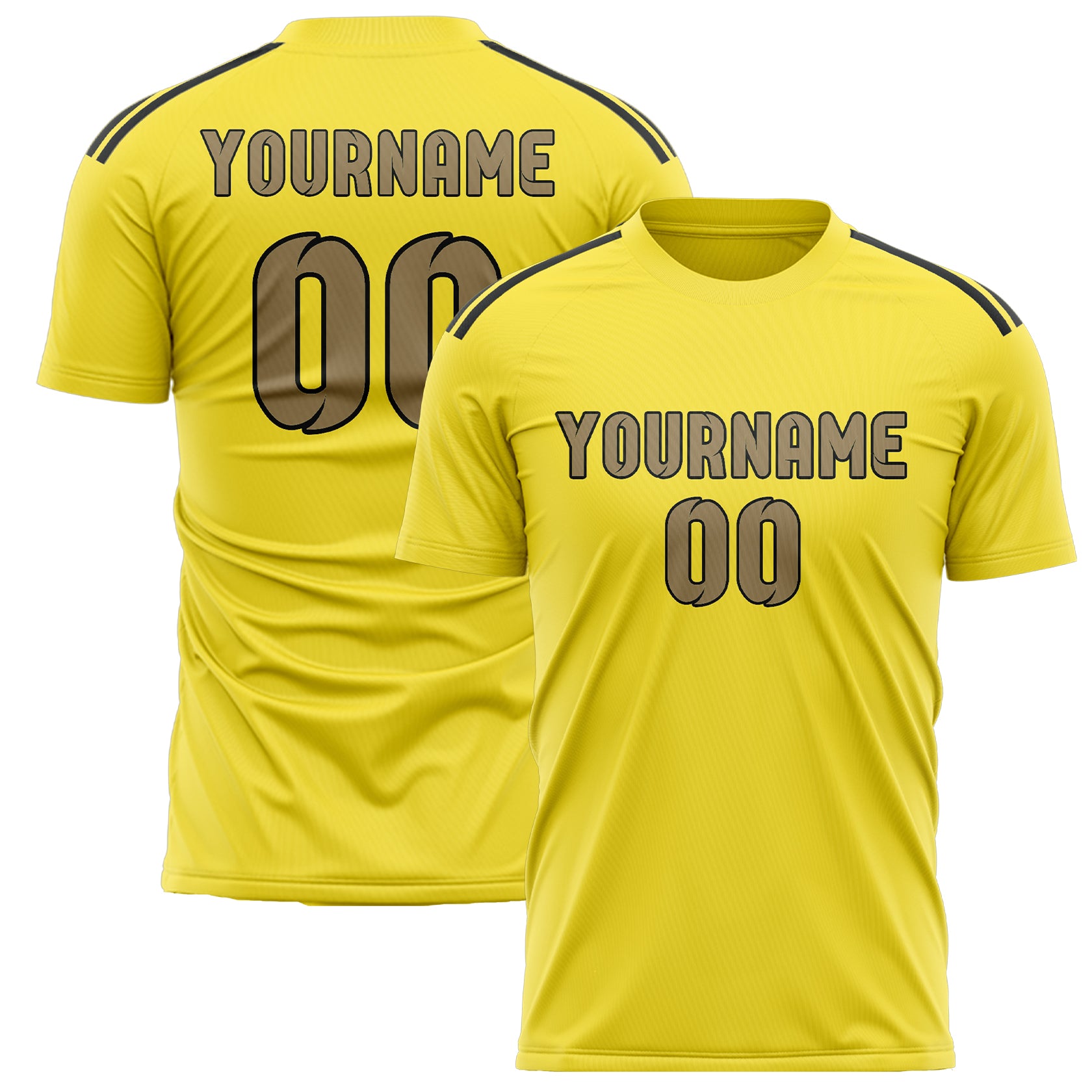Maillot de football personnalisé jaune clair kaki clair