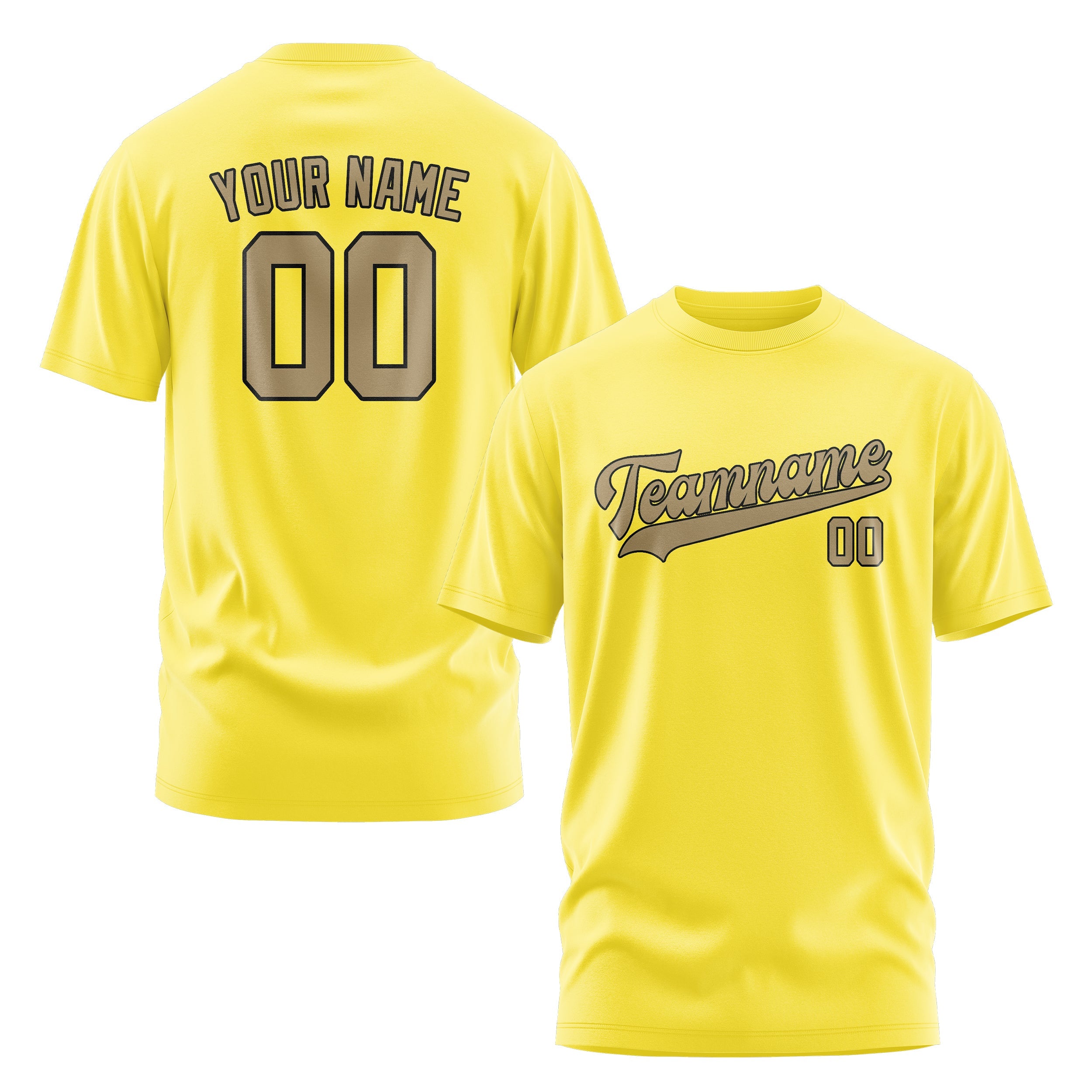 T-shirt personnalisé jaune clair kaki clair