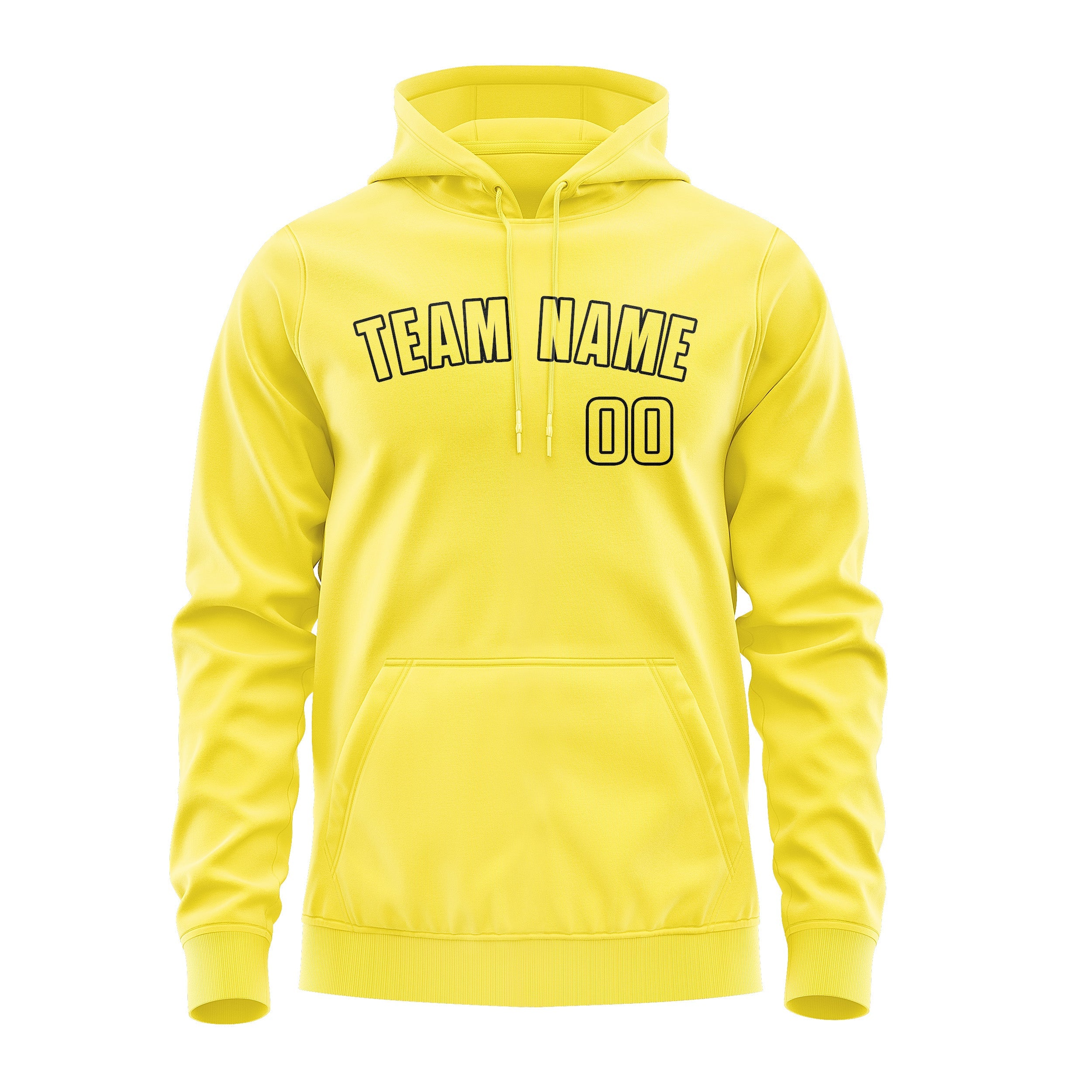 Sweat à capuche jaune clair personnalisé