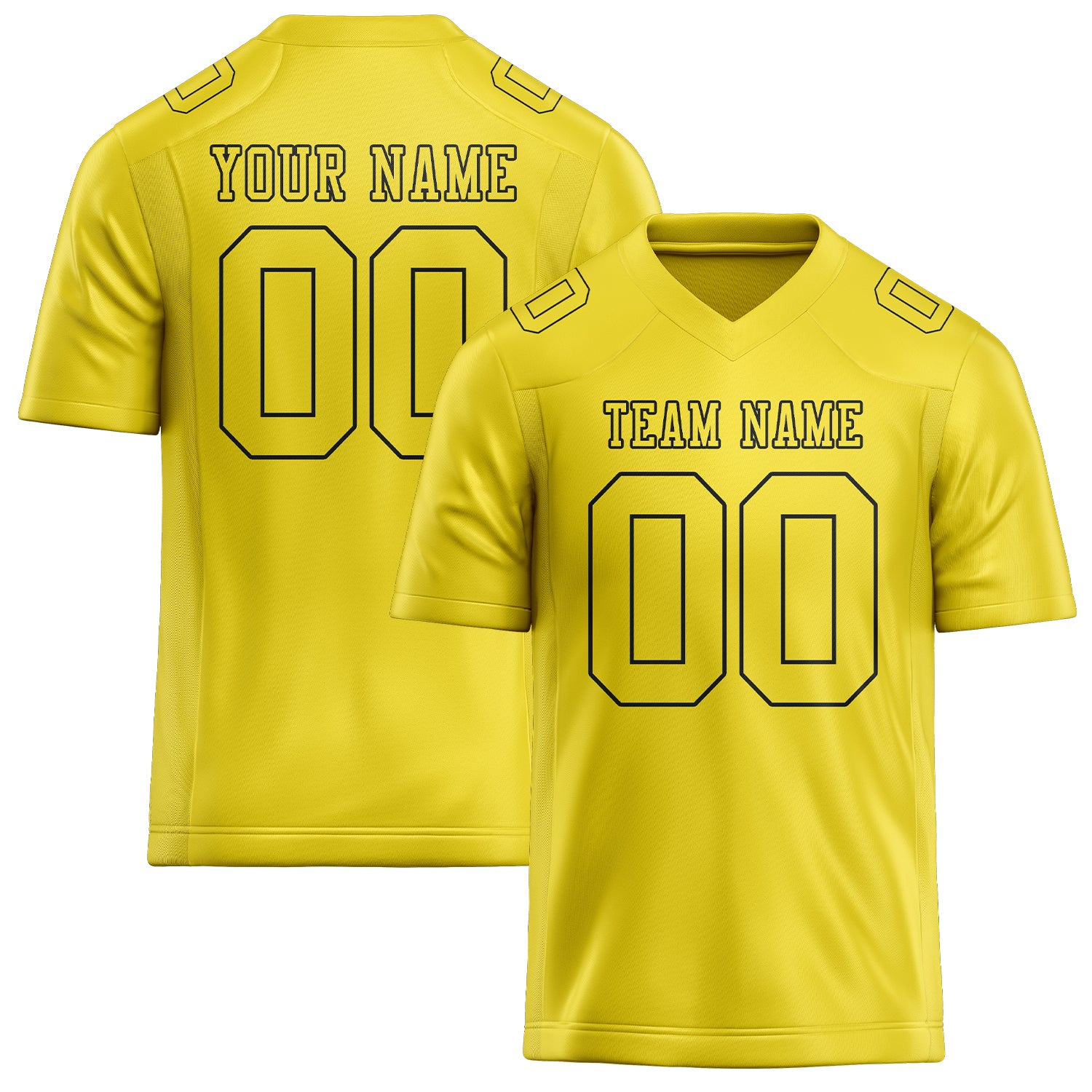 Maillot de football jaune clair personnalisé