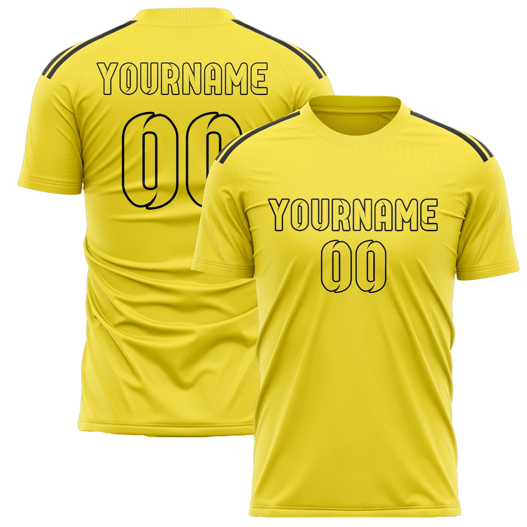 Maillot de football jaune clair personnalisé