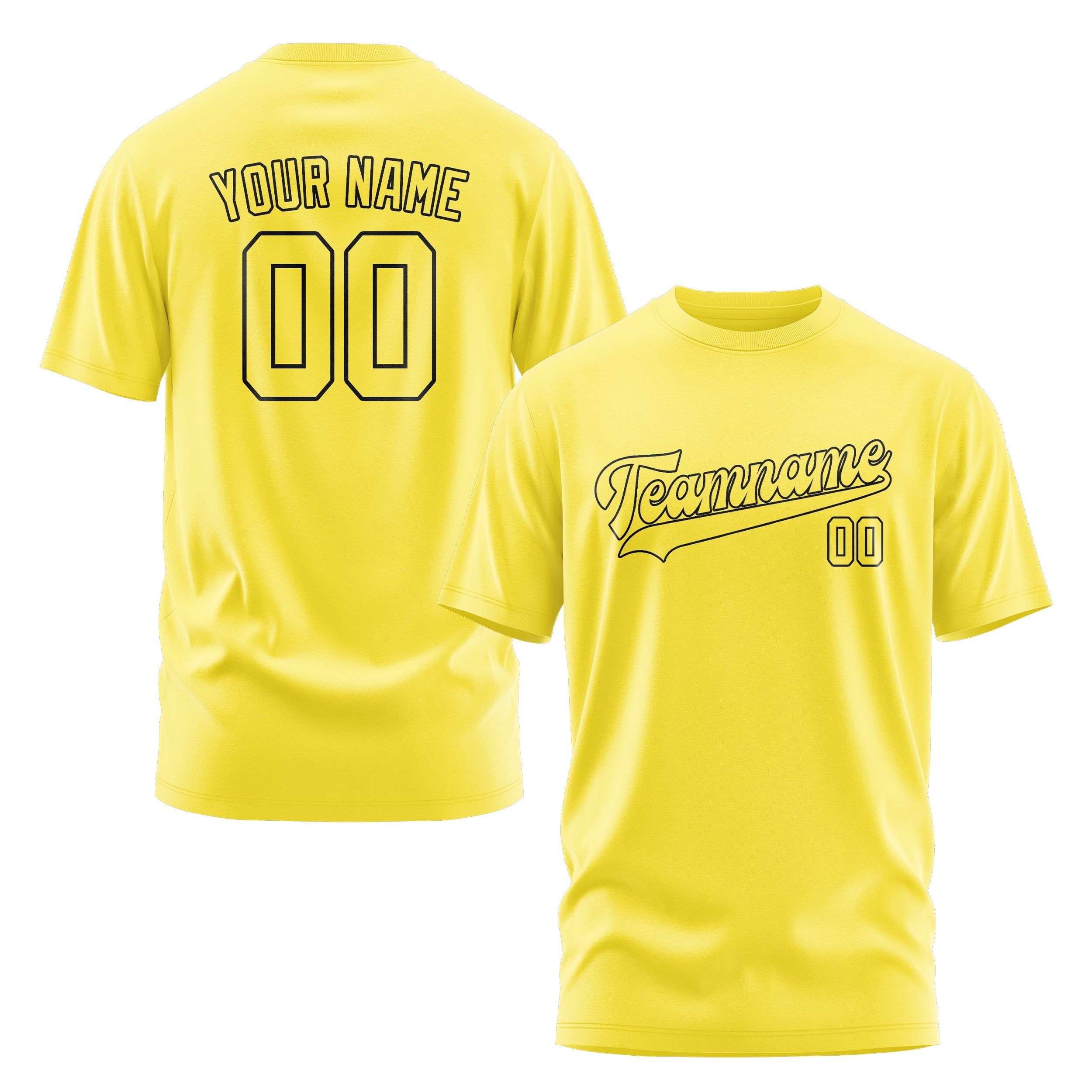 T-shirt jaune clair personnalisé