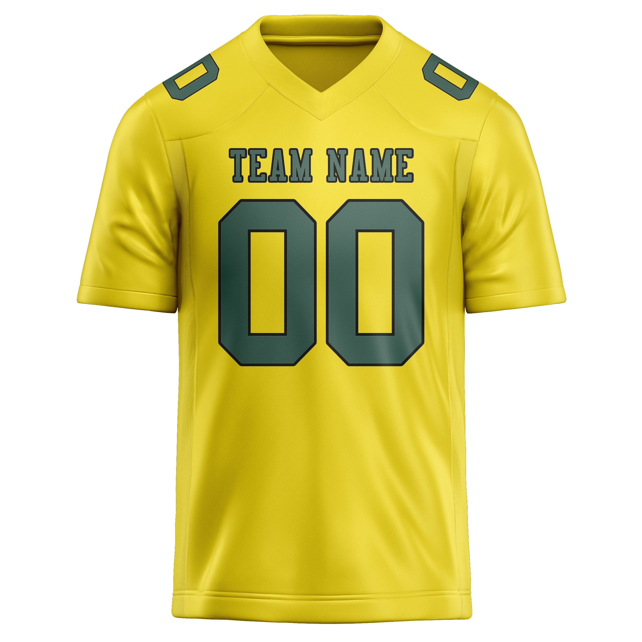 Maillot de football personnalisé jaune clair, bleu et vert