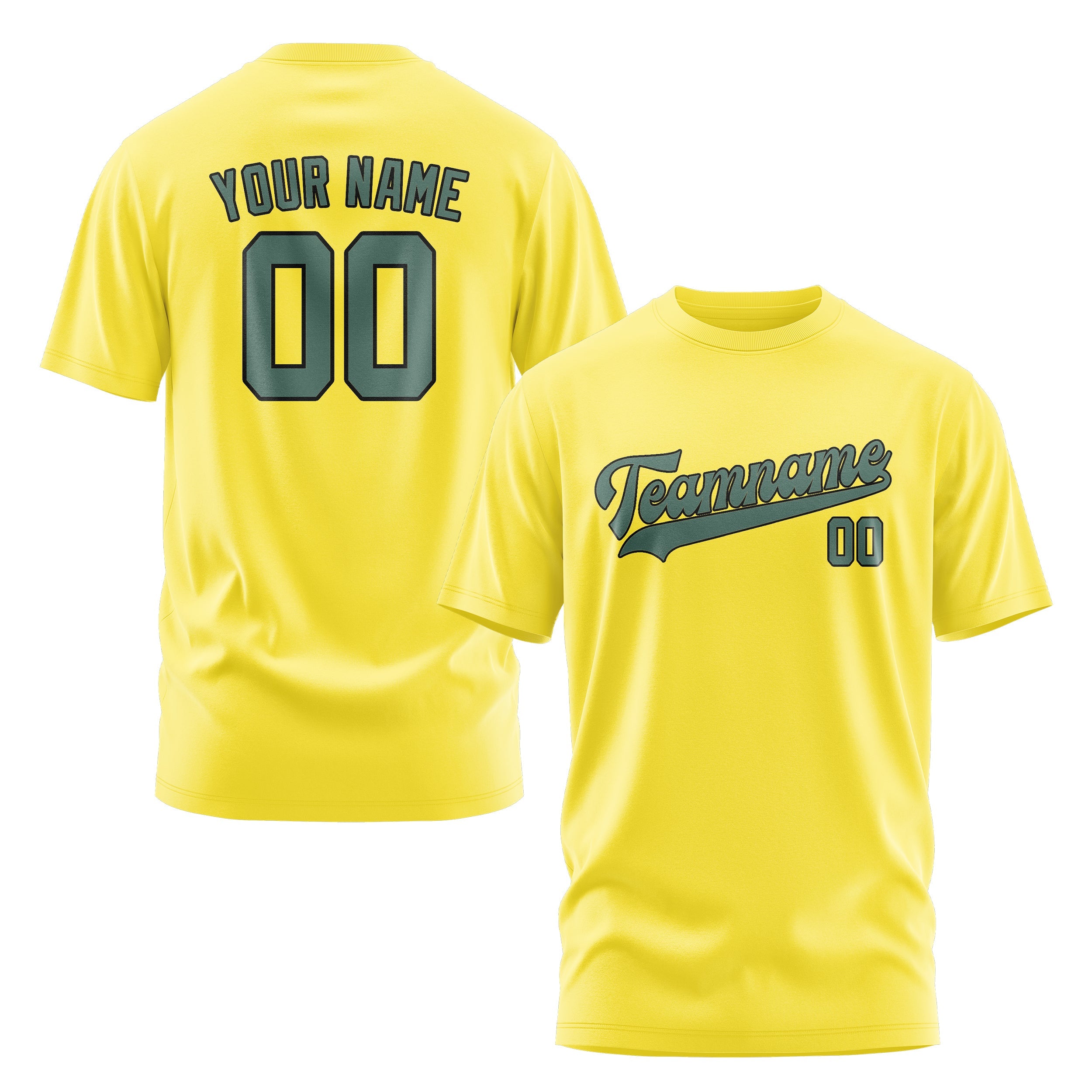 T-shirt personnalisé jaune clair bleu vert