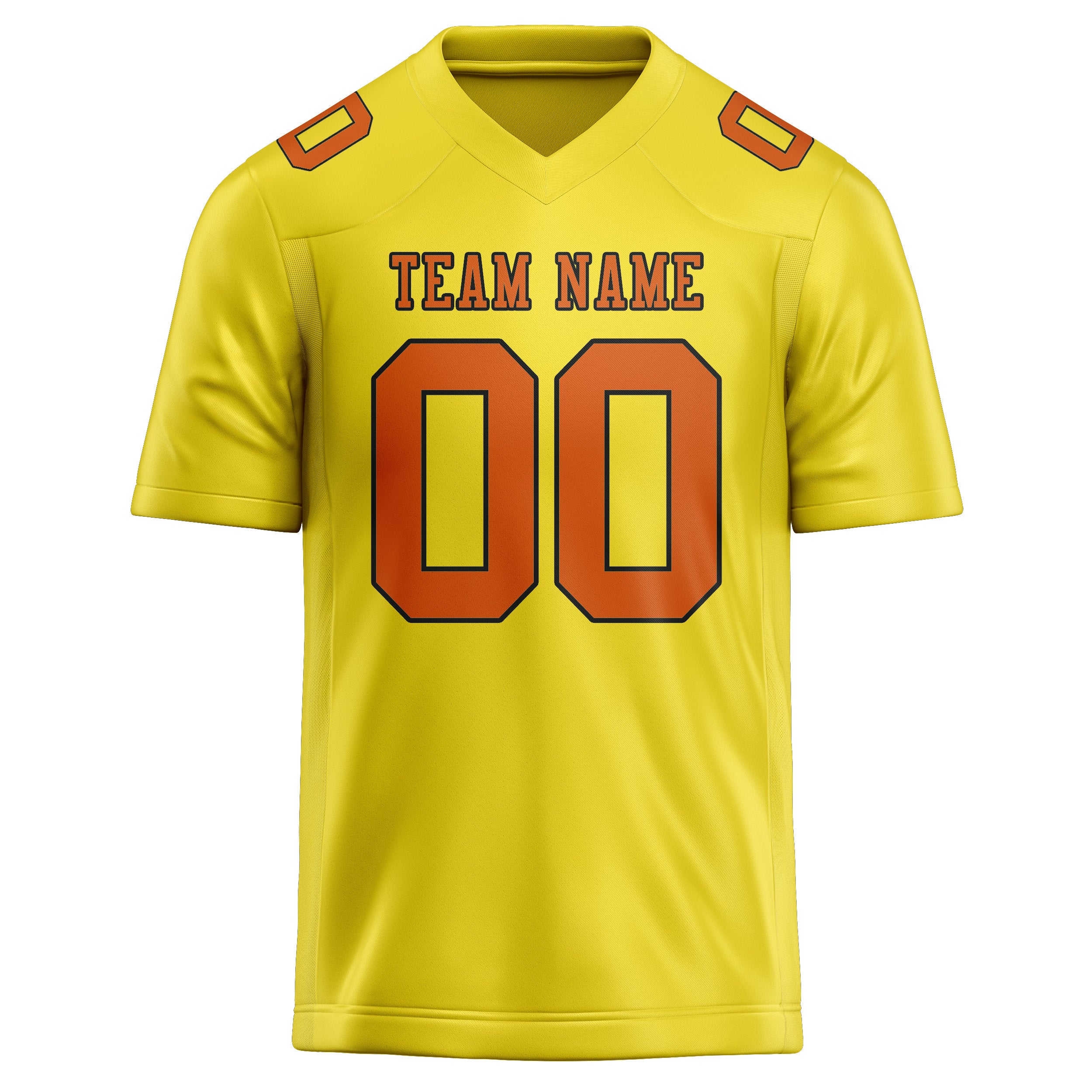Maillot de football personnalisé jaune clair orange