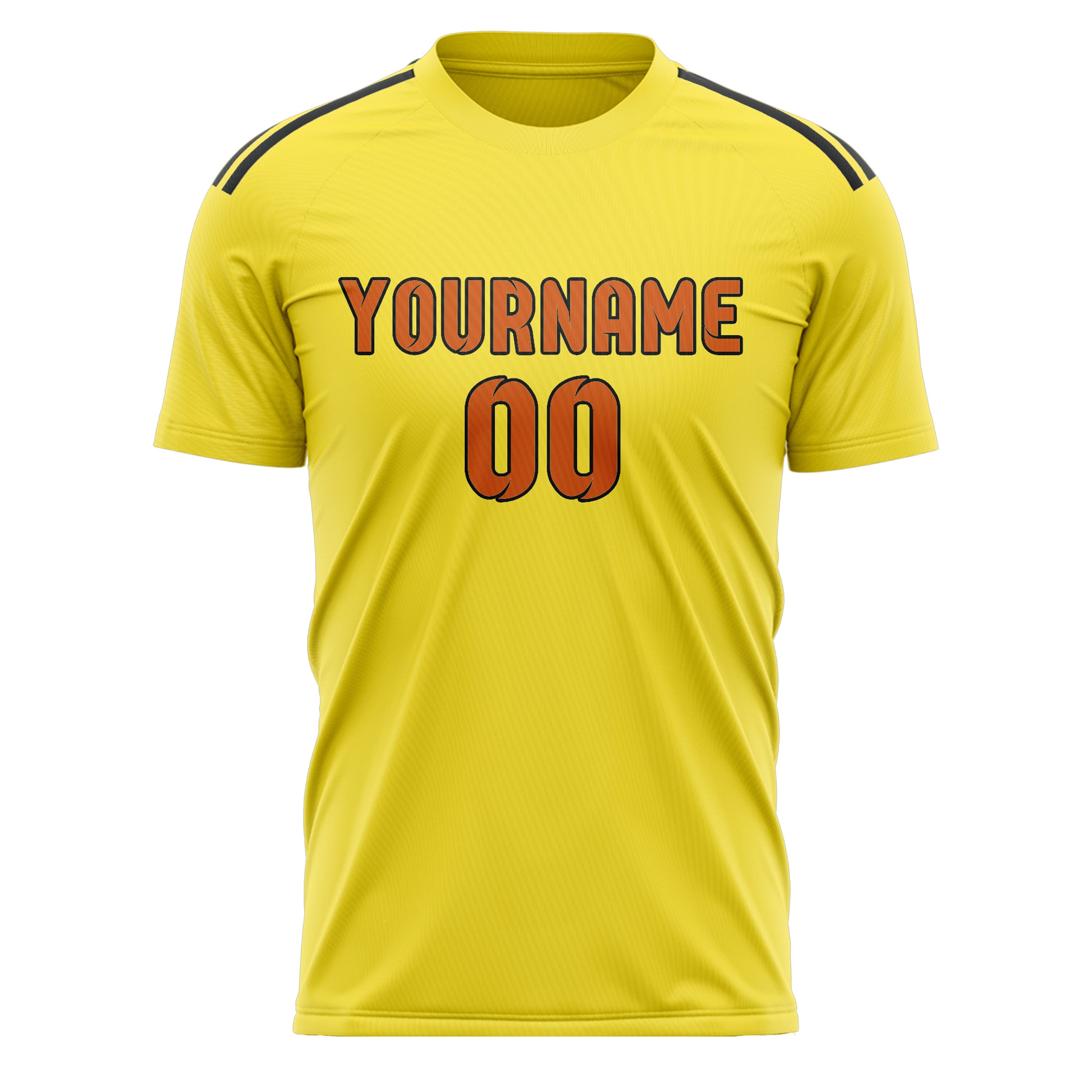 Maillot de football personnalisé jaune clair orange