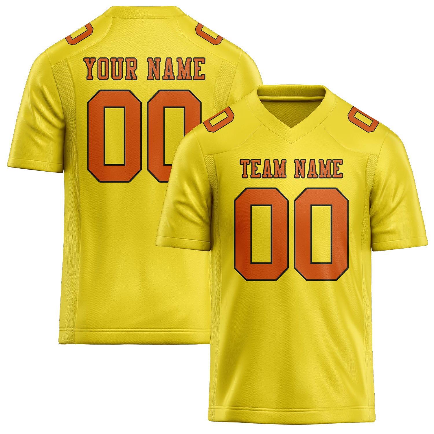 Maillot de football personnalisé jaune clair orange