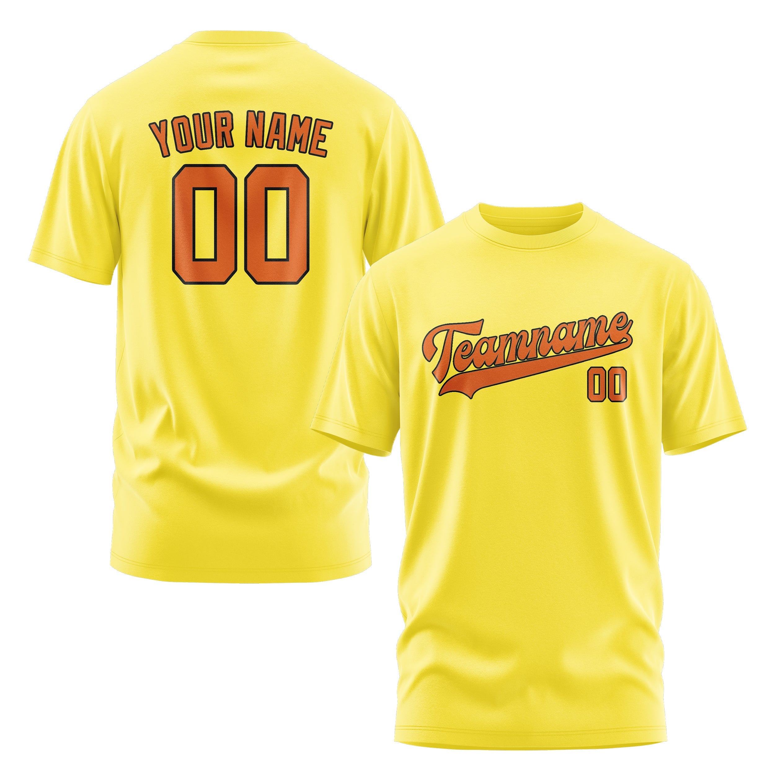 T-shirt personnalisé jaune clair orange