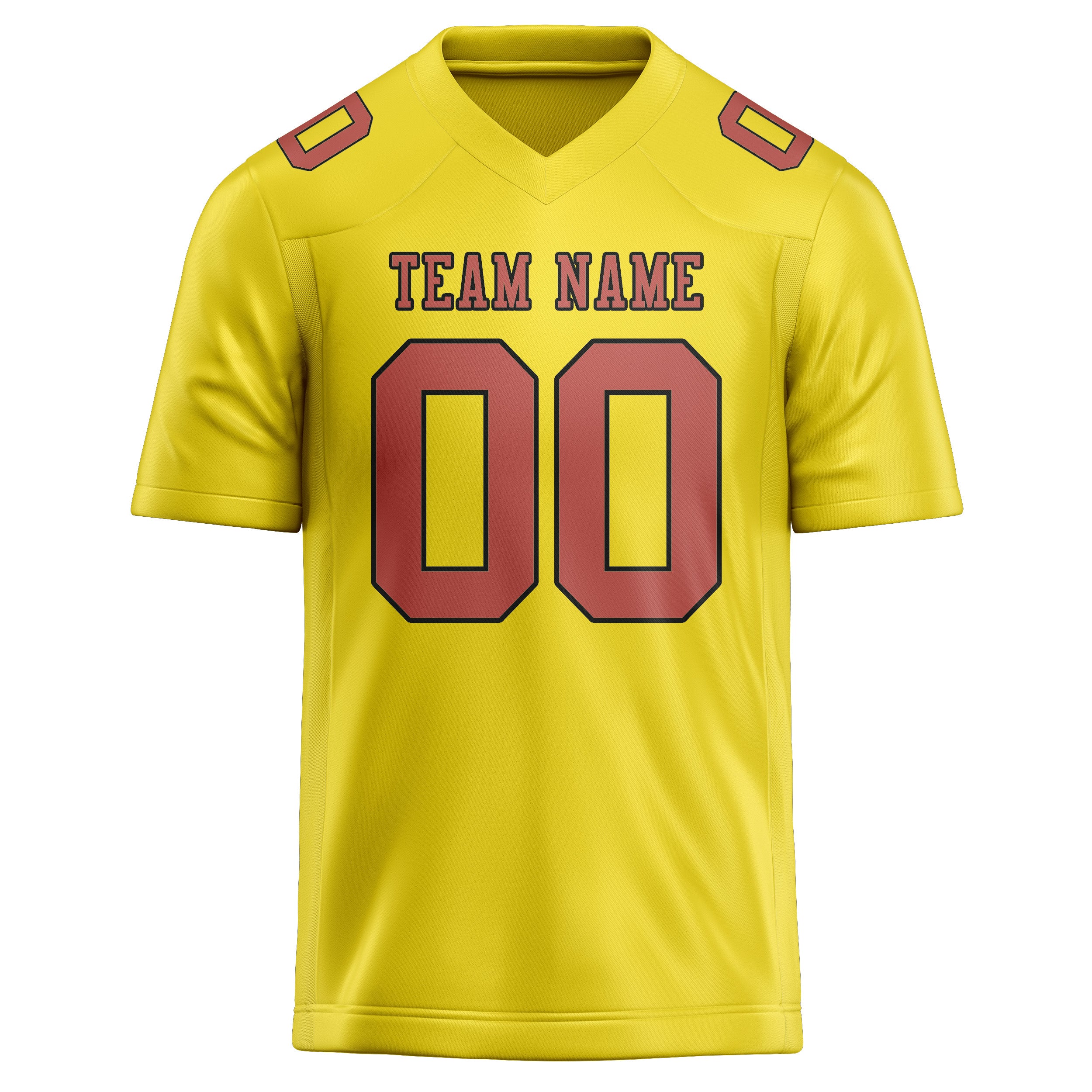 Maillot de football personnalisé jaune clair et rose cuivrée