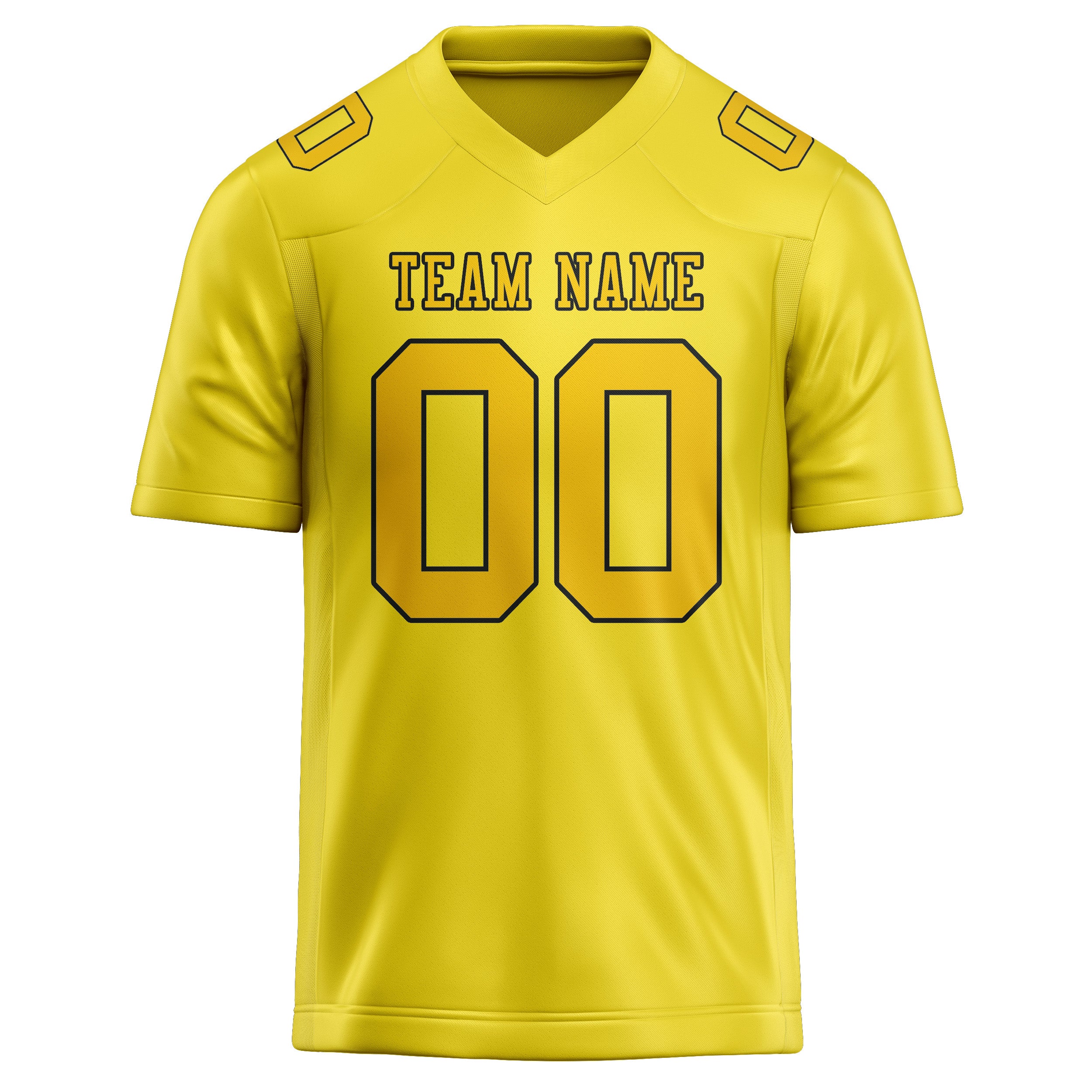Maillot de football personnalisé jaune clair et or