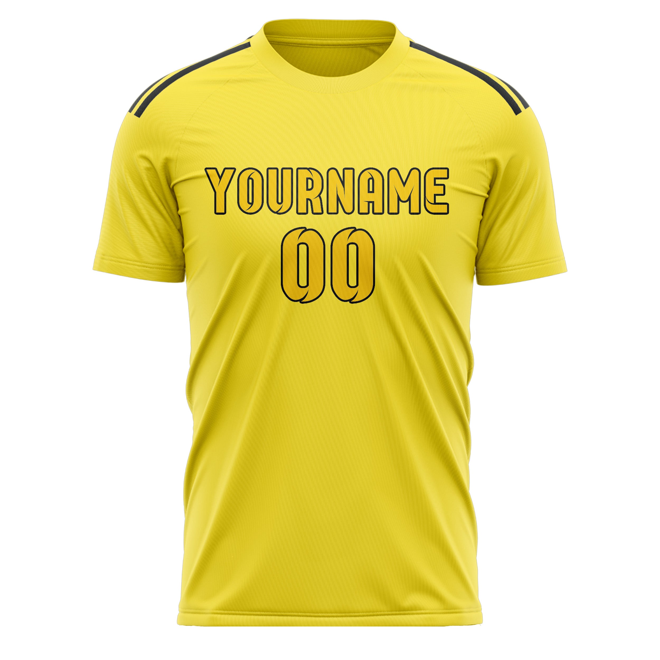 Maillot de football personnalisé jaune clair et or