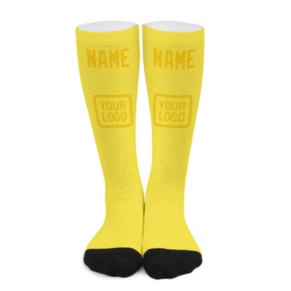 Chaussettes hautes personnalisées en or jaune clair