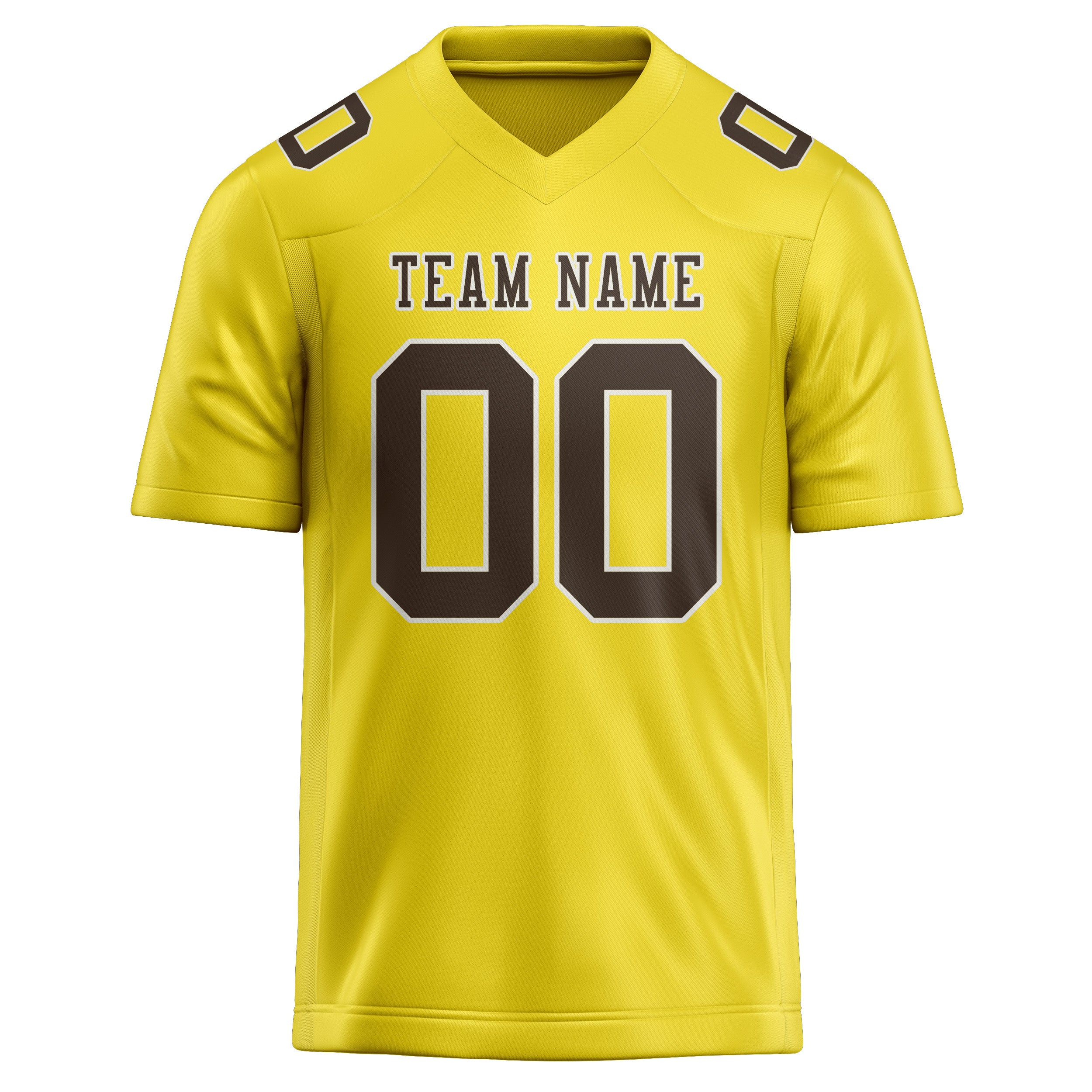 Maillot de football personnalisé jaune clair et marron