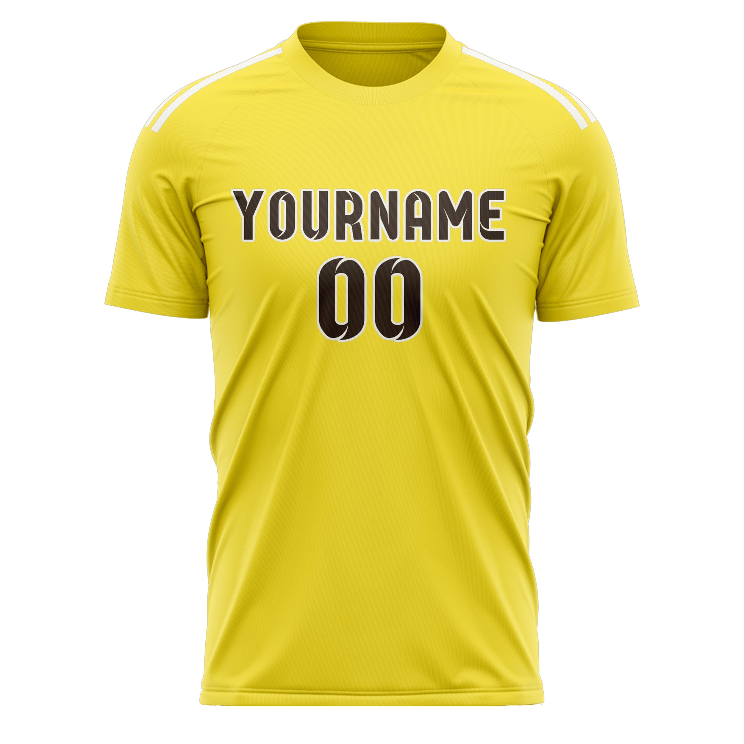 Maillot de football personnalisé jaune clair et marron