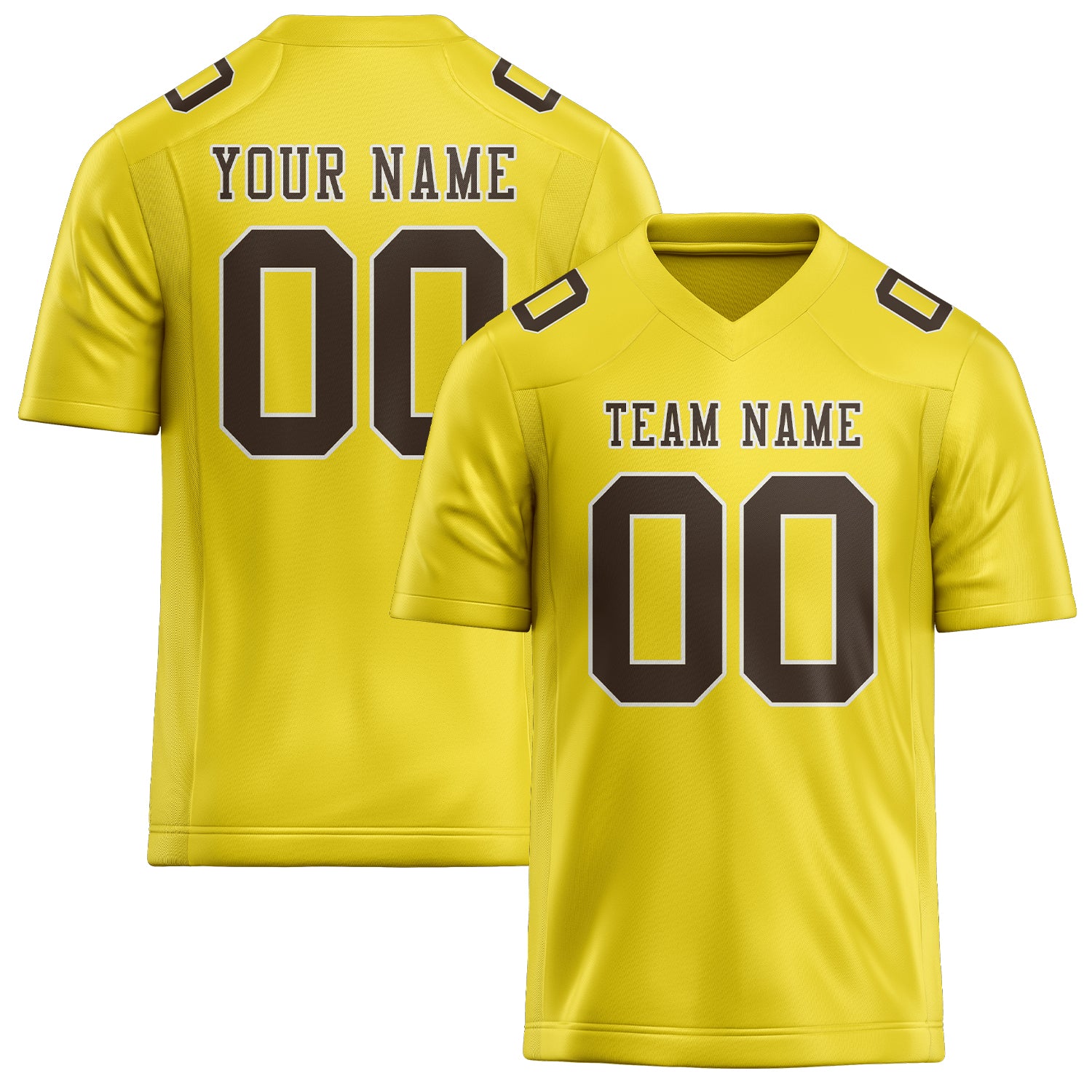 Maillot de football personnalisé jaune clair et marron