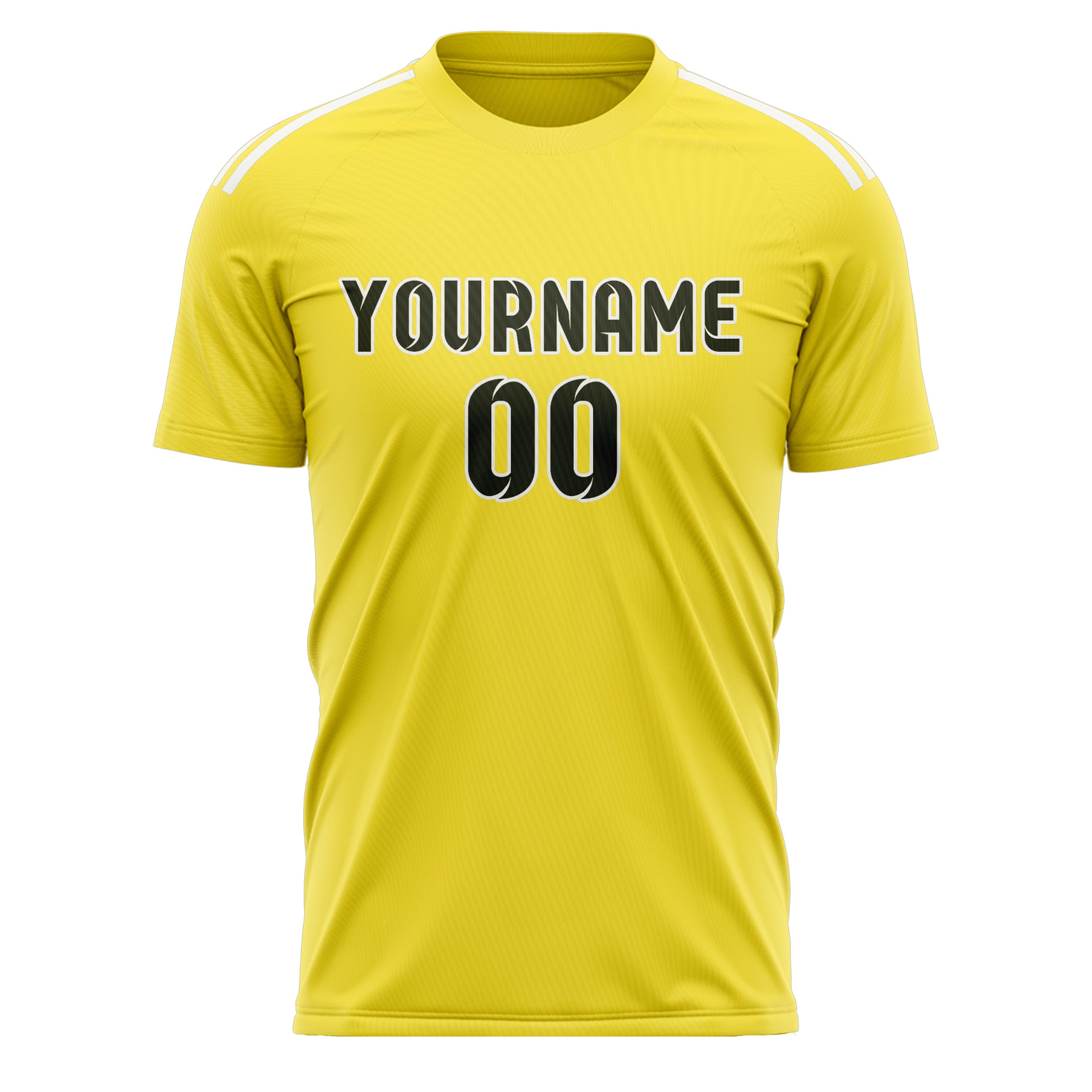 Maillot de football personnalisé jaune clair olive