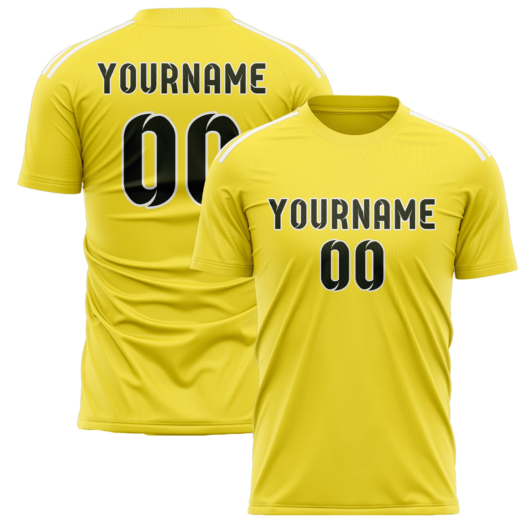 Maillot de football personnalisé jaune clair olive