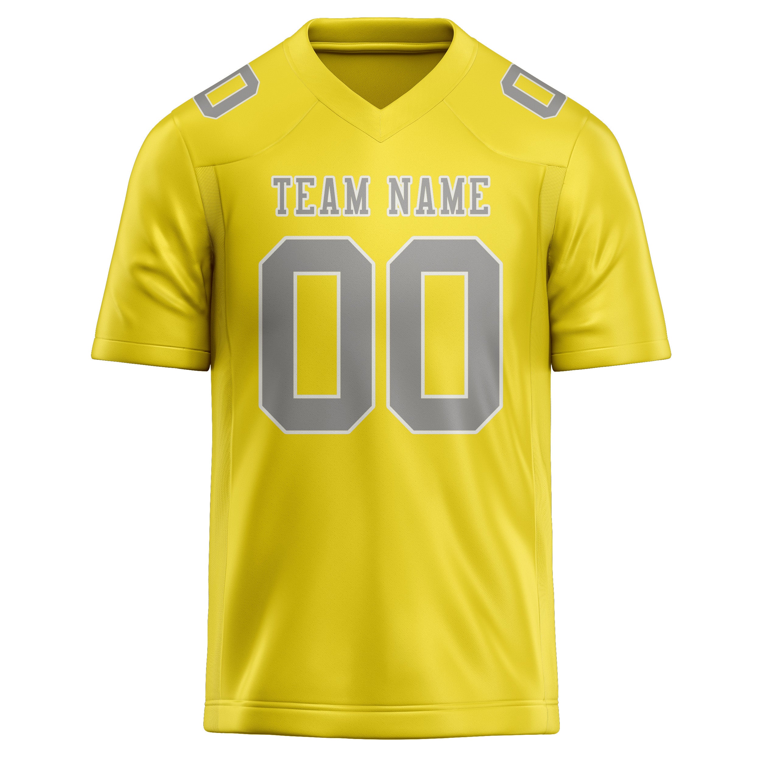 Maillot de football personnalisé jaune clair et gris