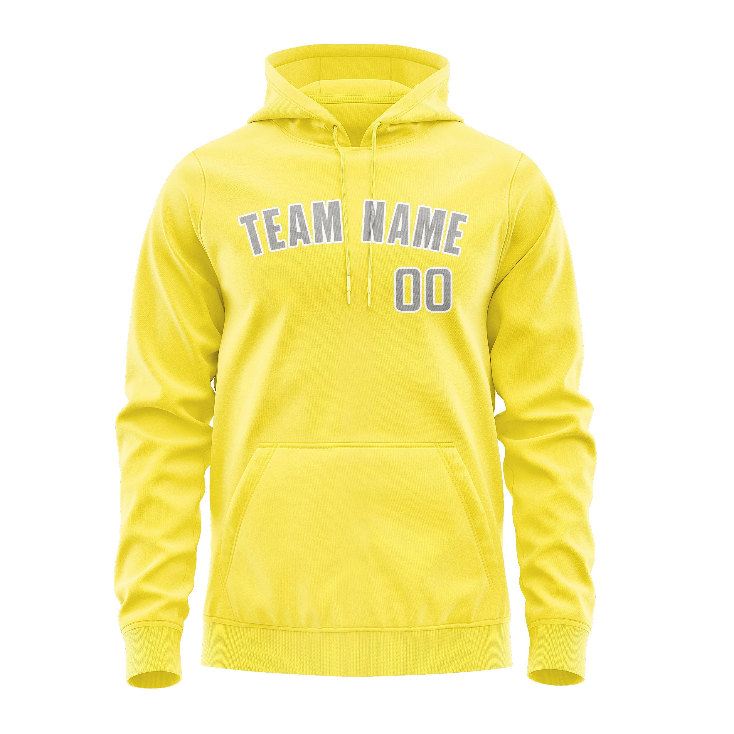 Sweat à capuche personnalisé jaune clair et gris 