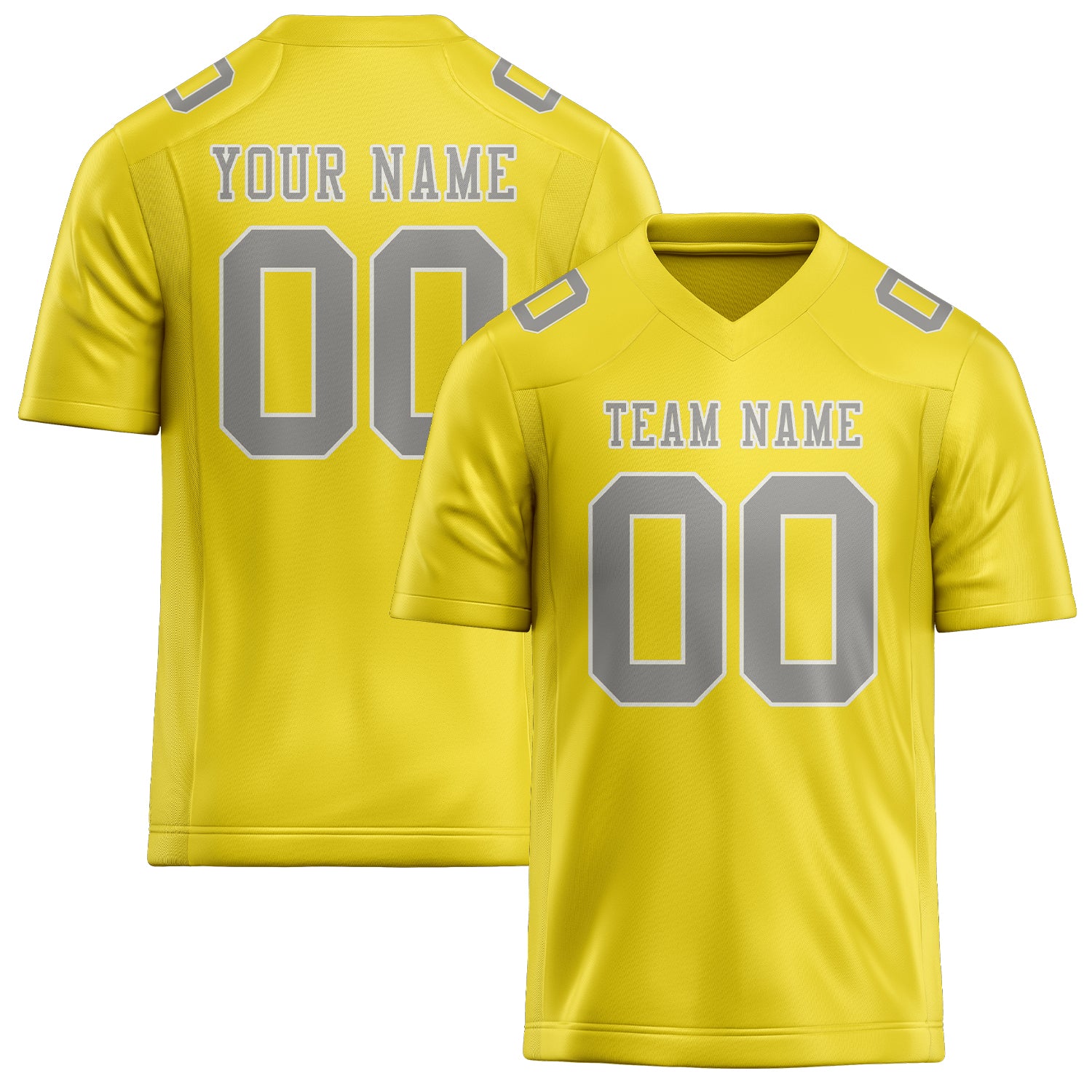 Maillot de football personnalisé jaune clair et gris